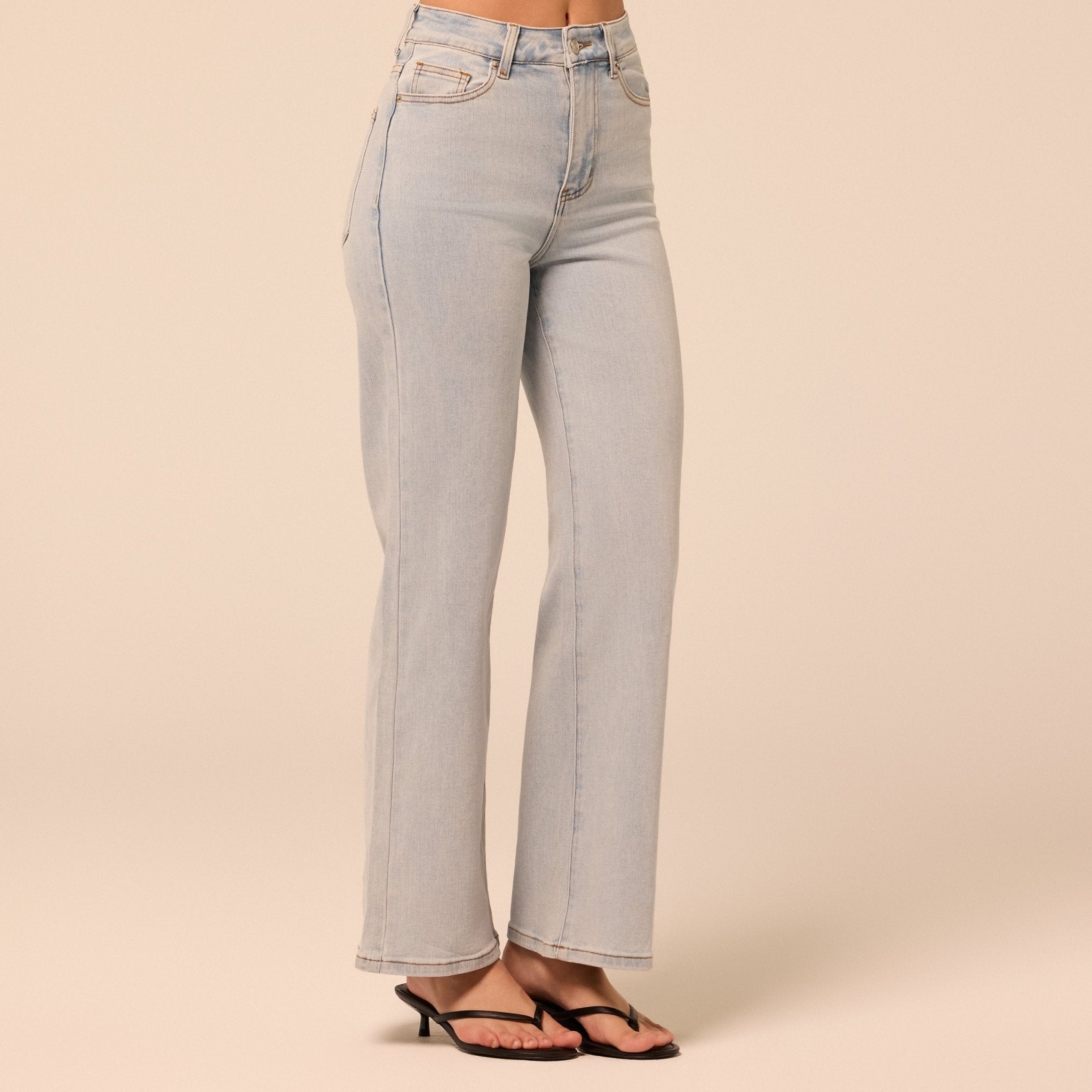 Light Blue Wide Leg Jeans - shopaleena