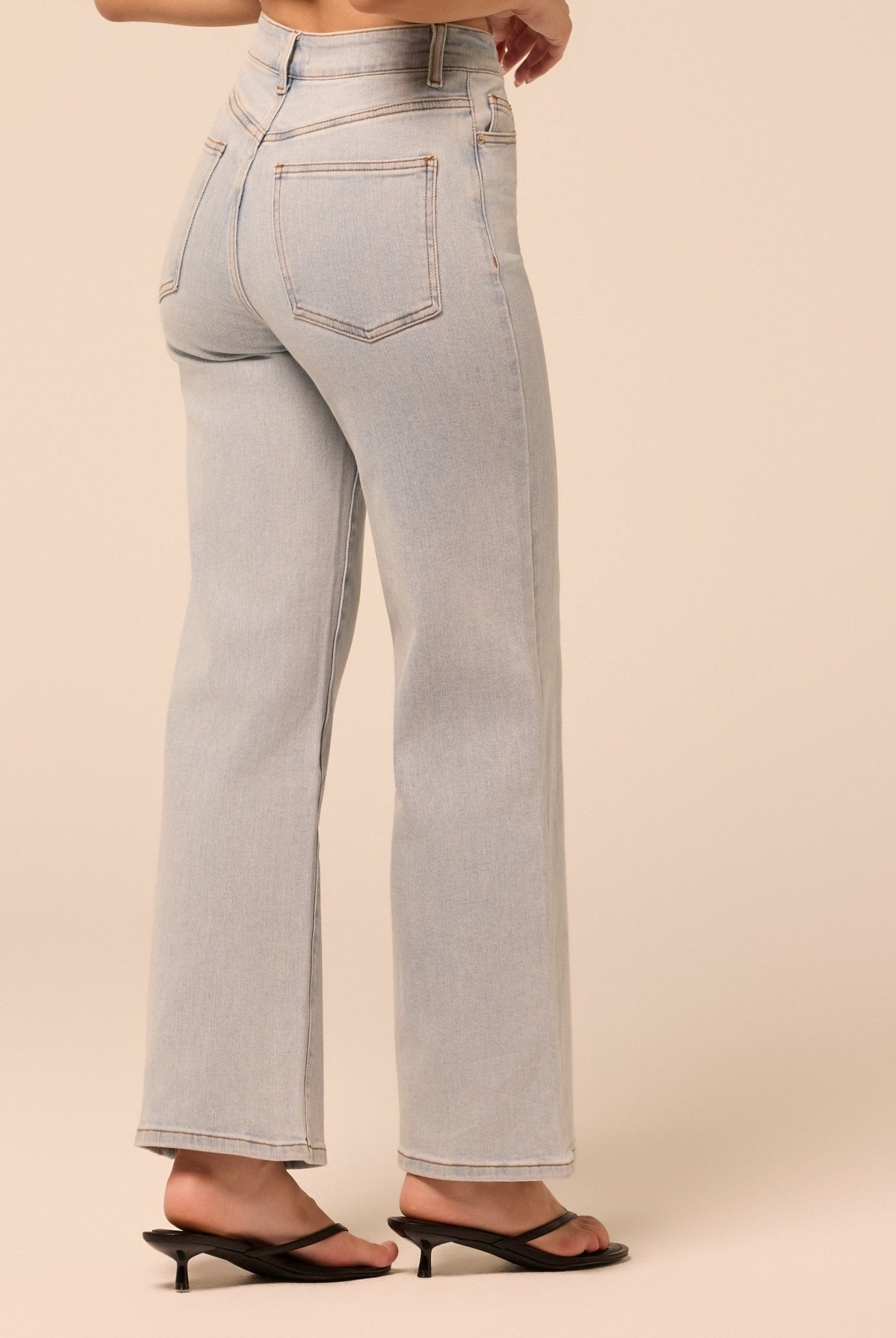 Light Blue Wide Leg Jeans - shopaleena