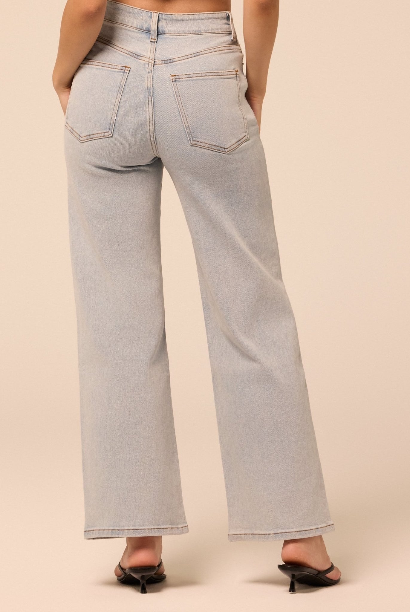 Light Blue Wide Leg Jeans - shopaleena