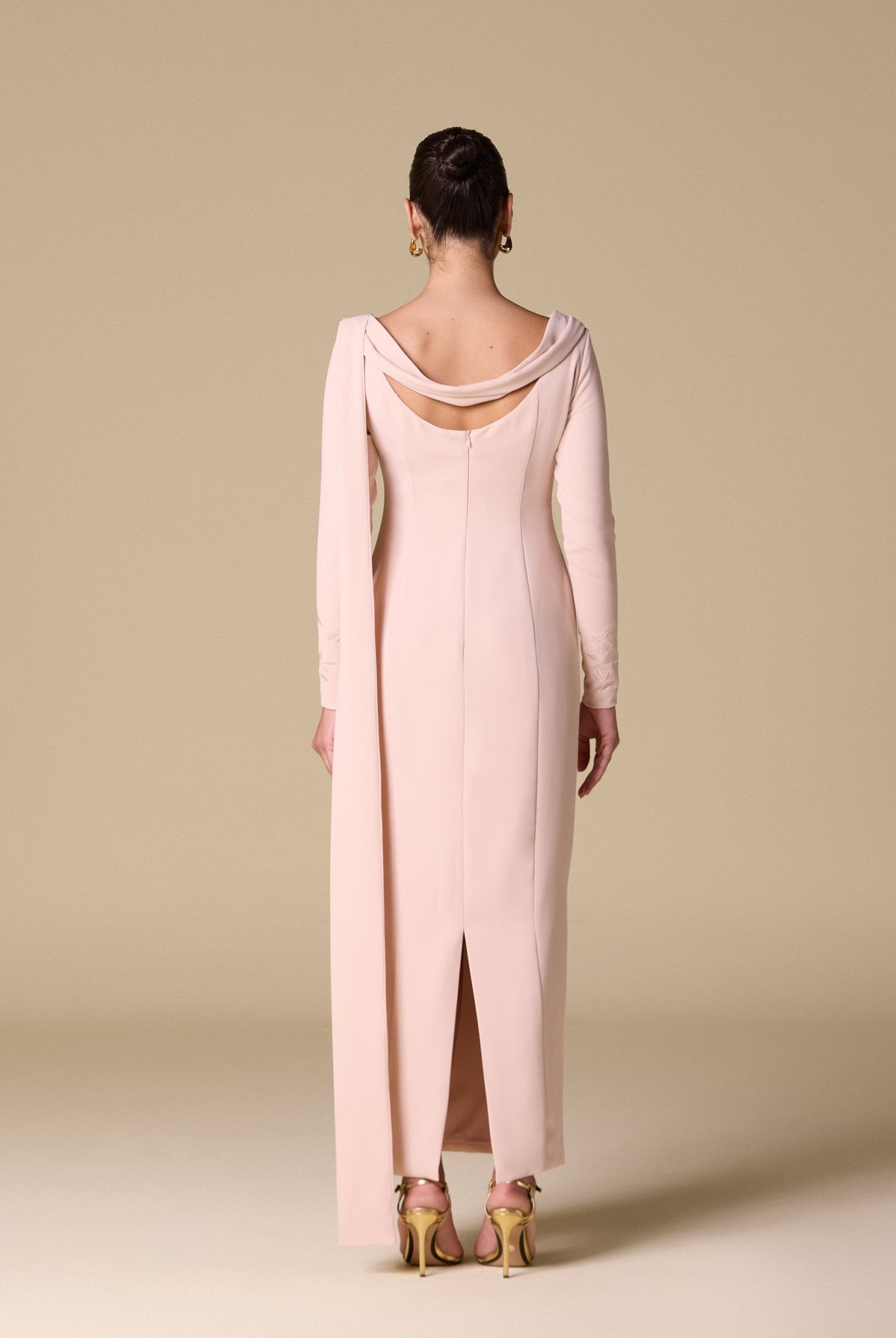 Light Pink Long Sleeves Maxi Dress - shopaleena