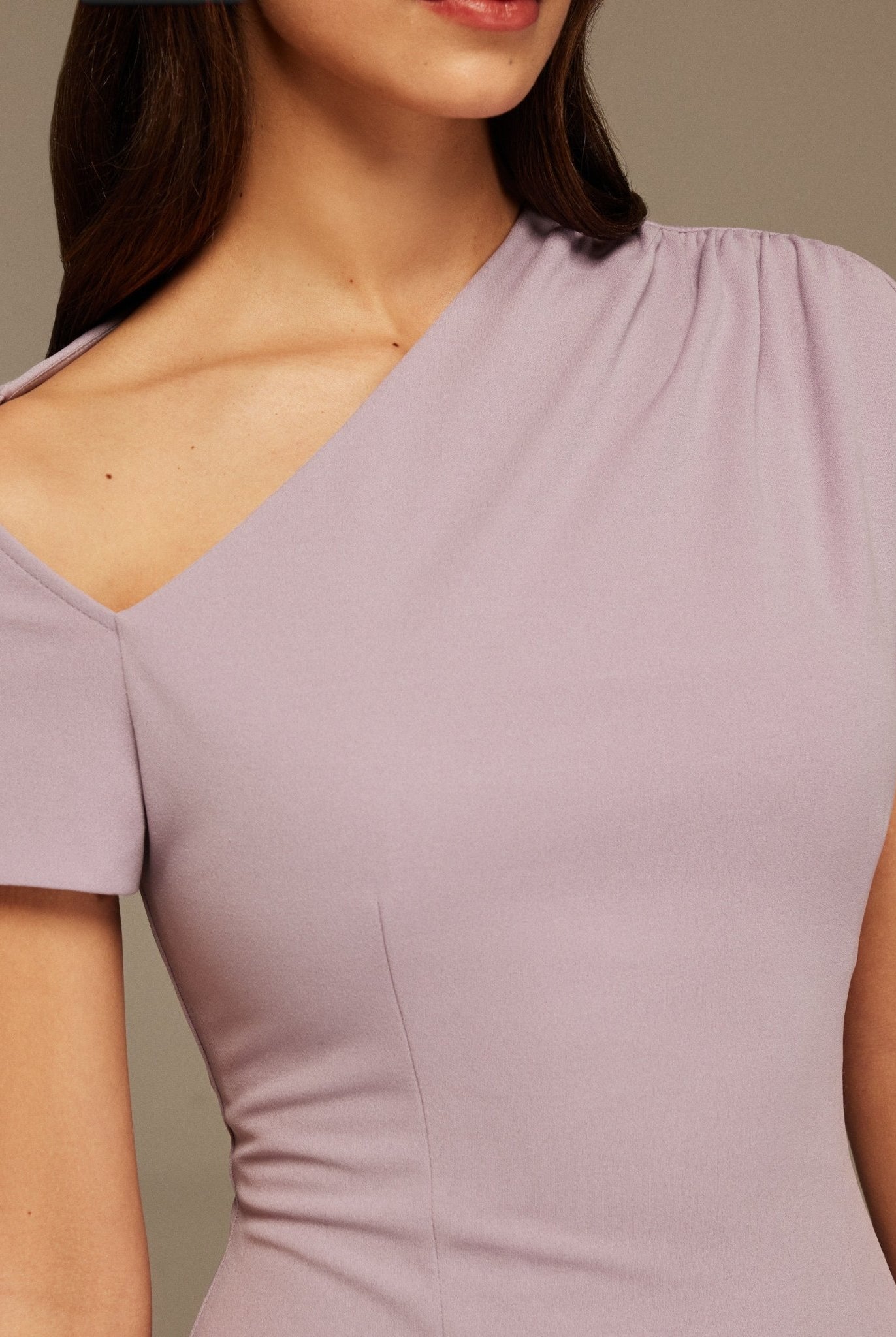 Lilac one - shoulder asymmetric Midi Dress - shopaleena