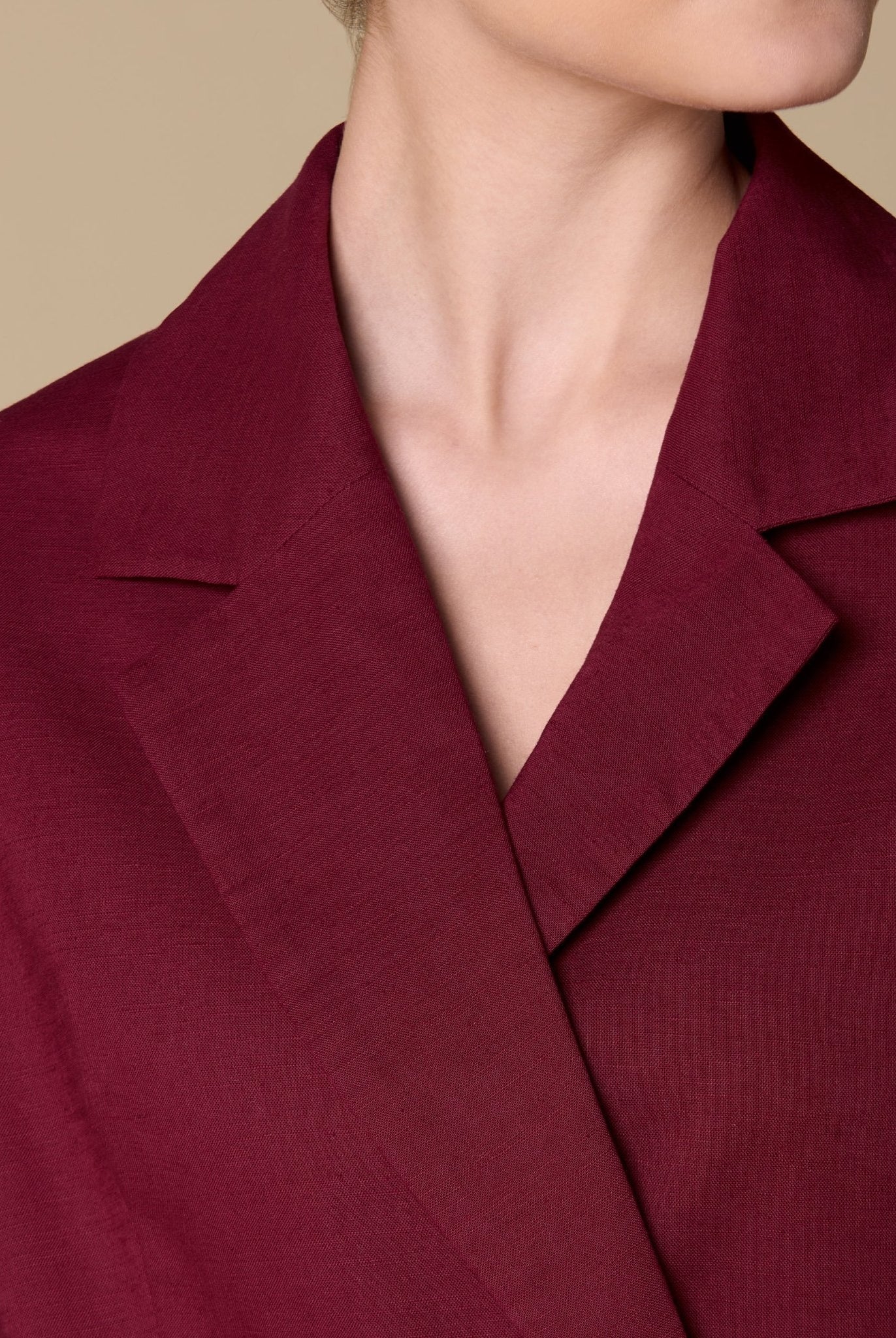 Linen Fabric Button Blazer - shopaleena