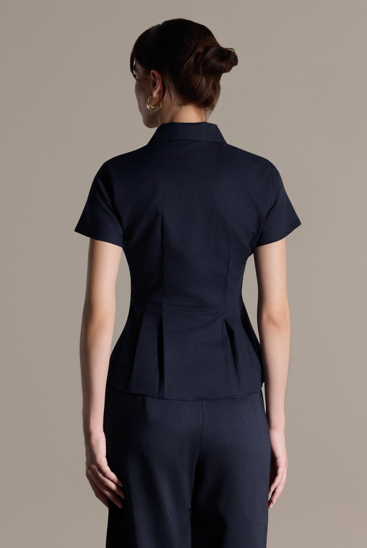 Linen Peplum Shirt - shopaleena
