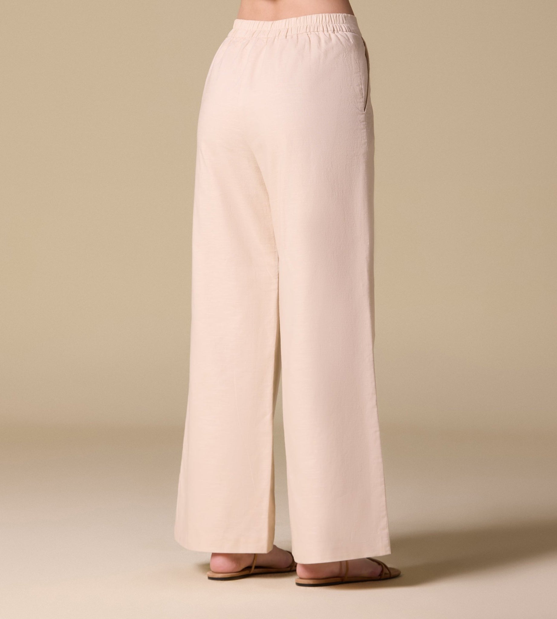Linen Wide Leg Pants with Side Pockets - shopaleena