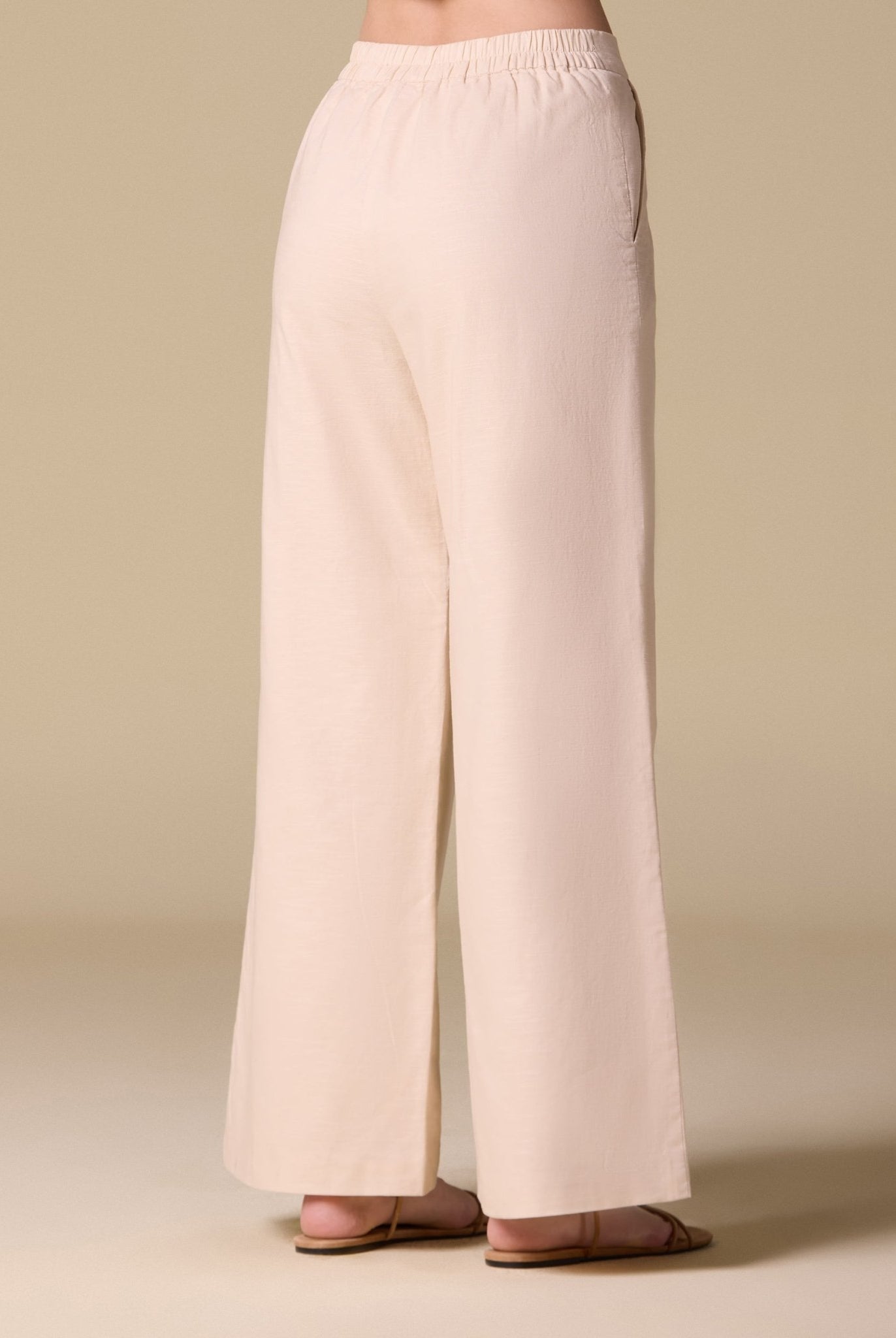 Linen Wide Leg Pants with Side Pockets - shopaleena
