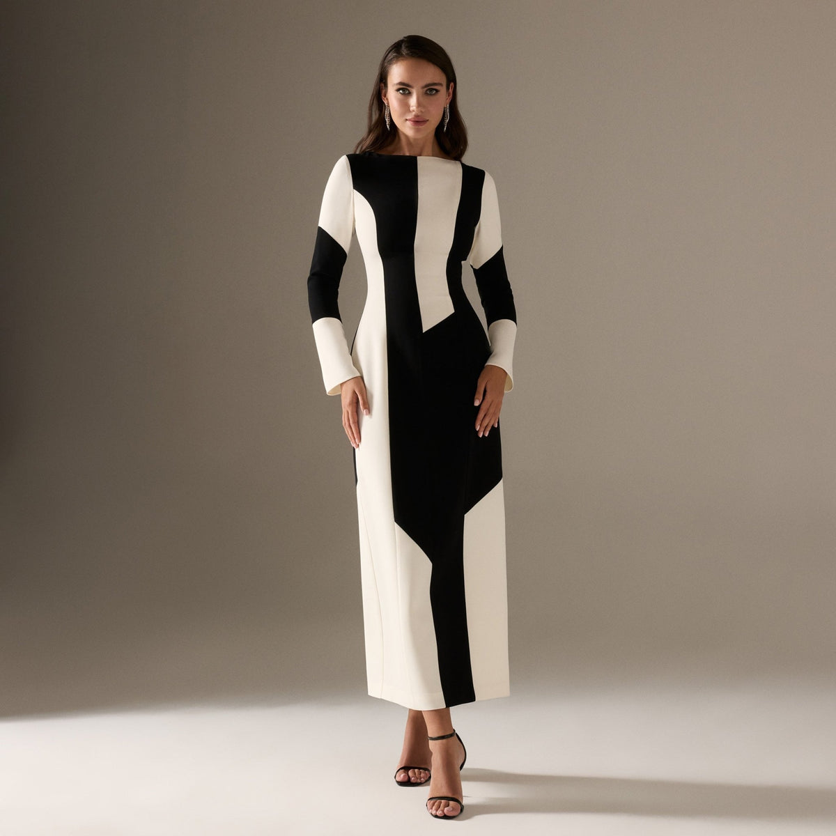 Long Flared Sleeve Midi Crepe dress – shopaleena