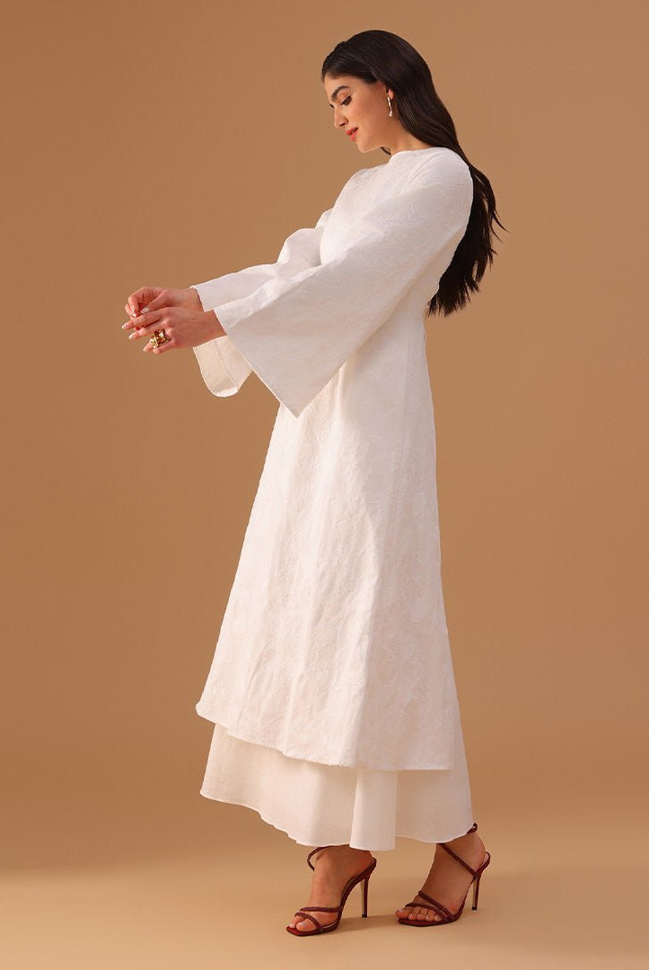 Long Flared Sleeve Printed Cotton Kaftan - shopaleena