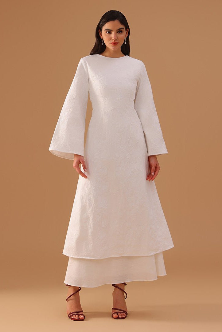 Long Flared Sleeve Printed Cotton Kaftan - shopaleena