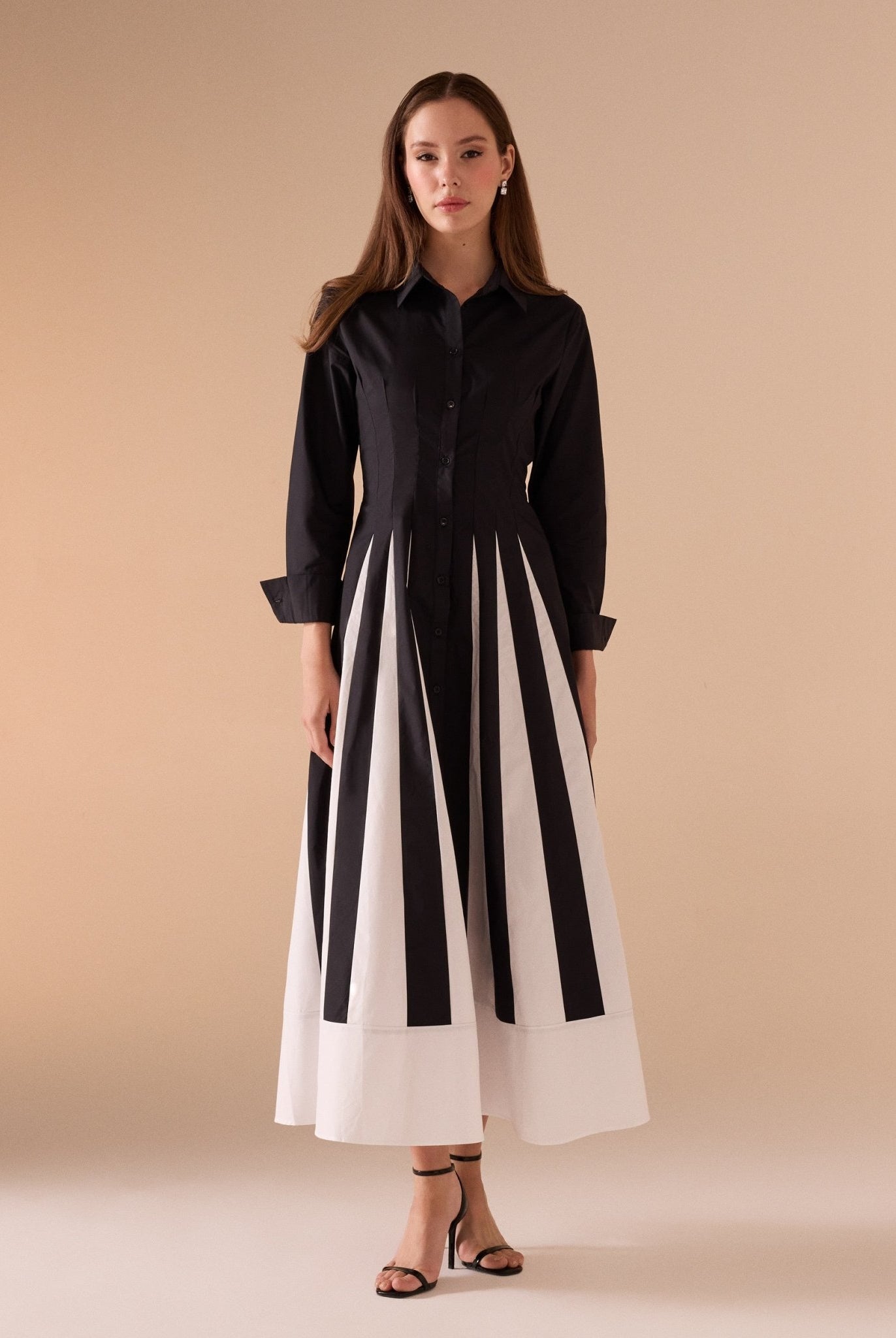 Long Sleeve A - line Maxi Dress - shopaleena