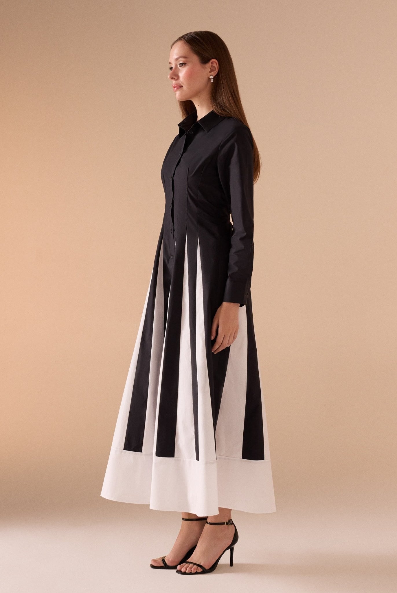 Long Sleeve A - line Maxi Dress - shopaleena