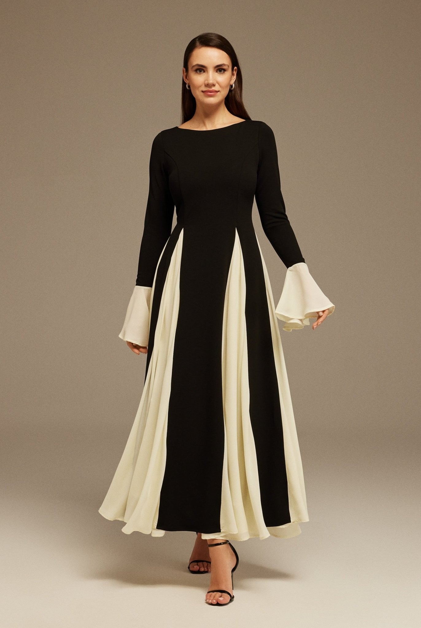Long Sleeve A - Line Maxi Dress - shopaleena