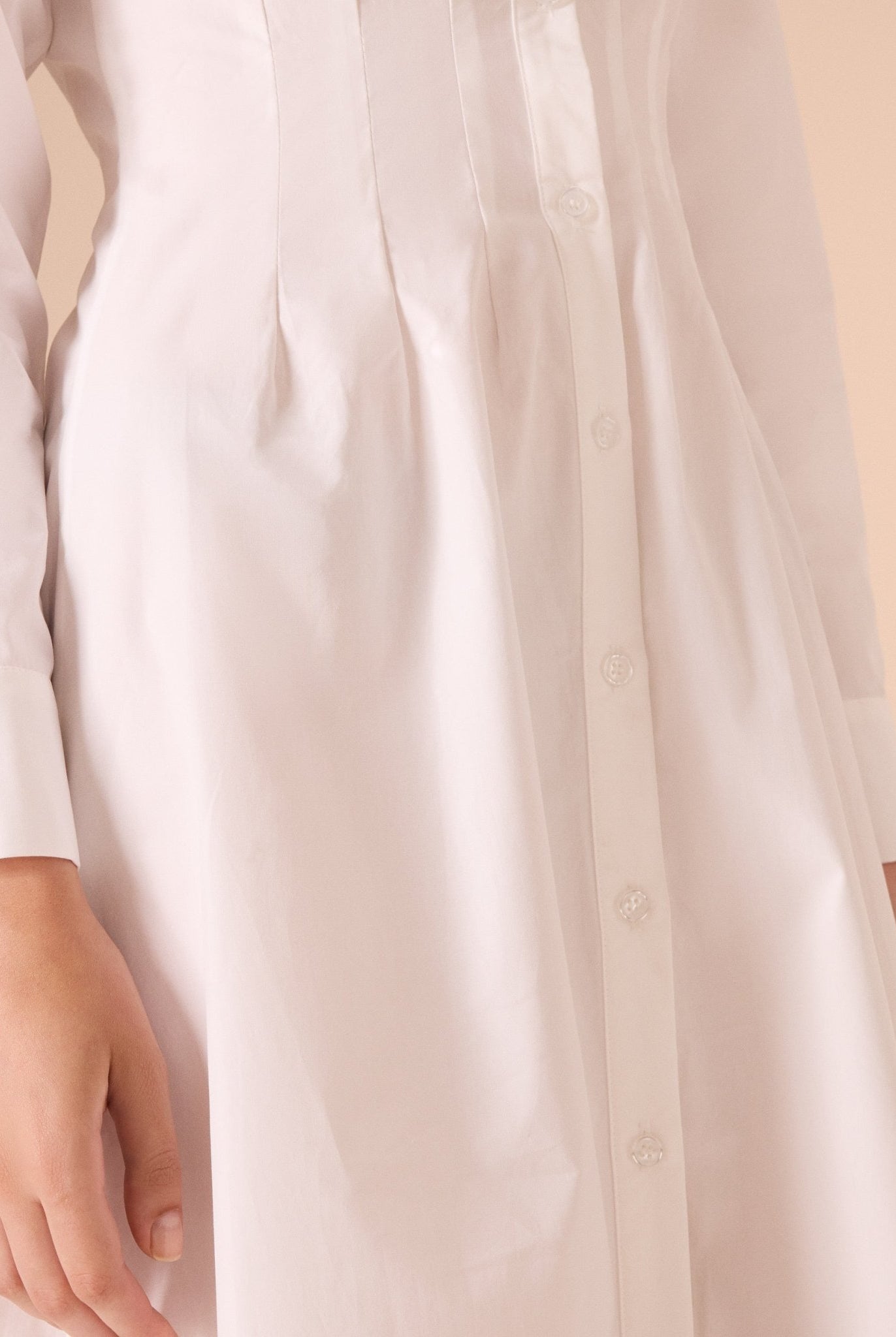 Long Sleeve A - line Maxi Poplin Dress - shopaleena