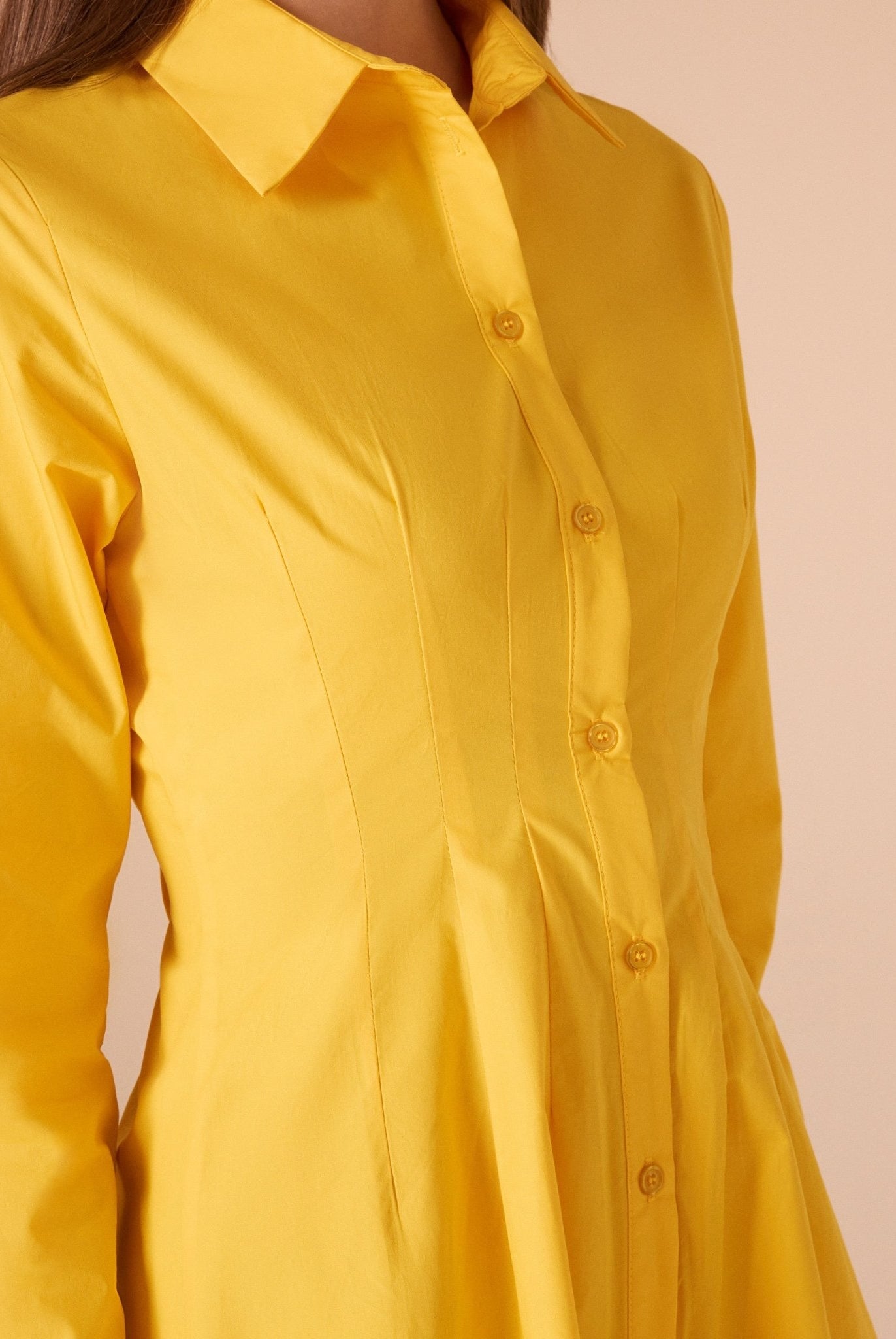 Long Sleeve A - line Maxi Poplin Dress - shopaleena