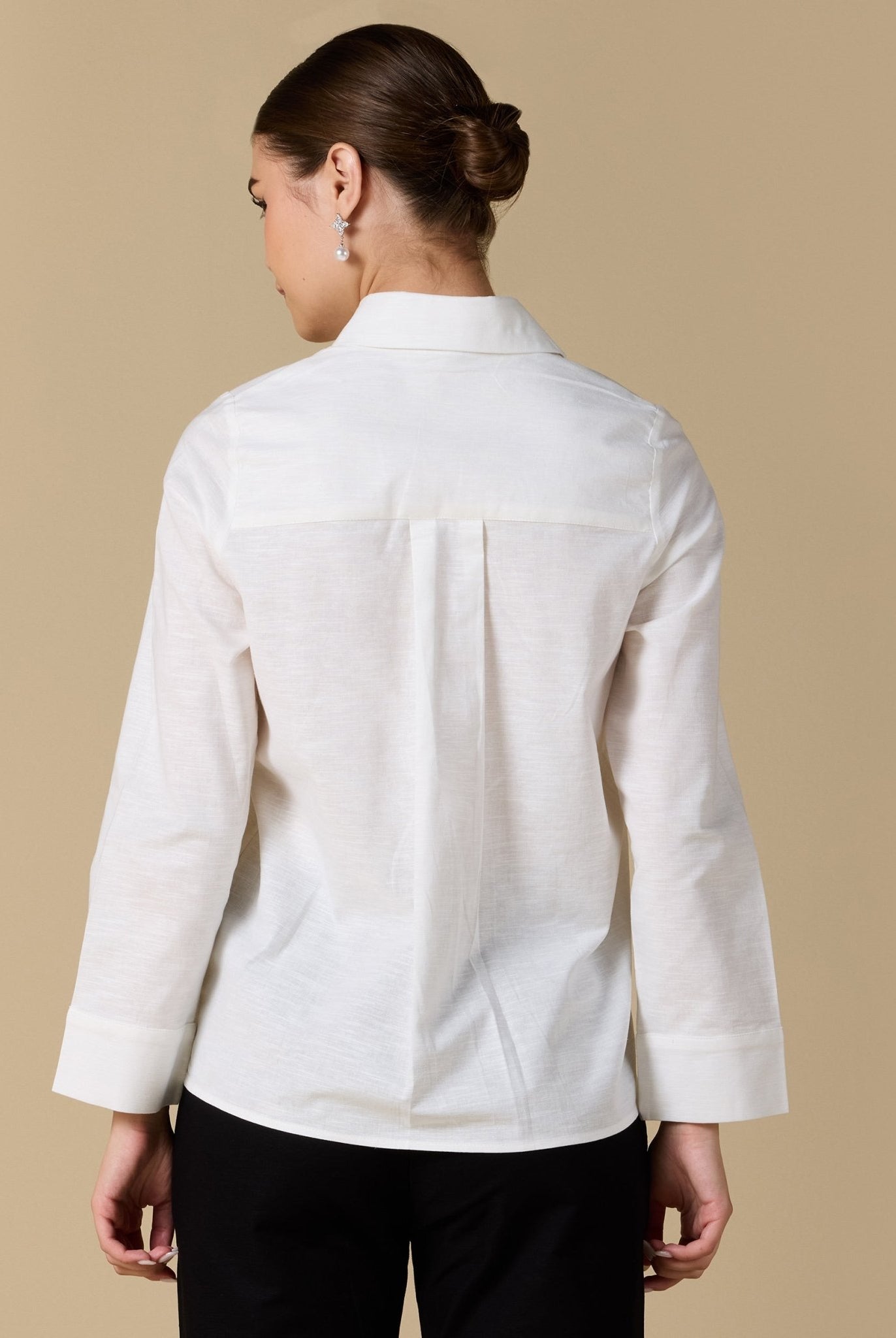 Long Sleeve Blended Shirt - shopaleena