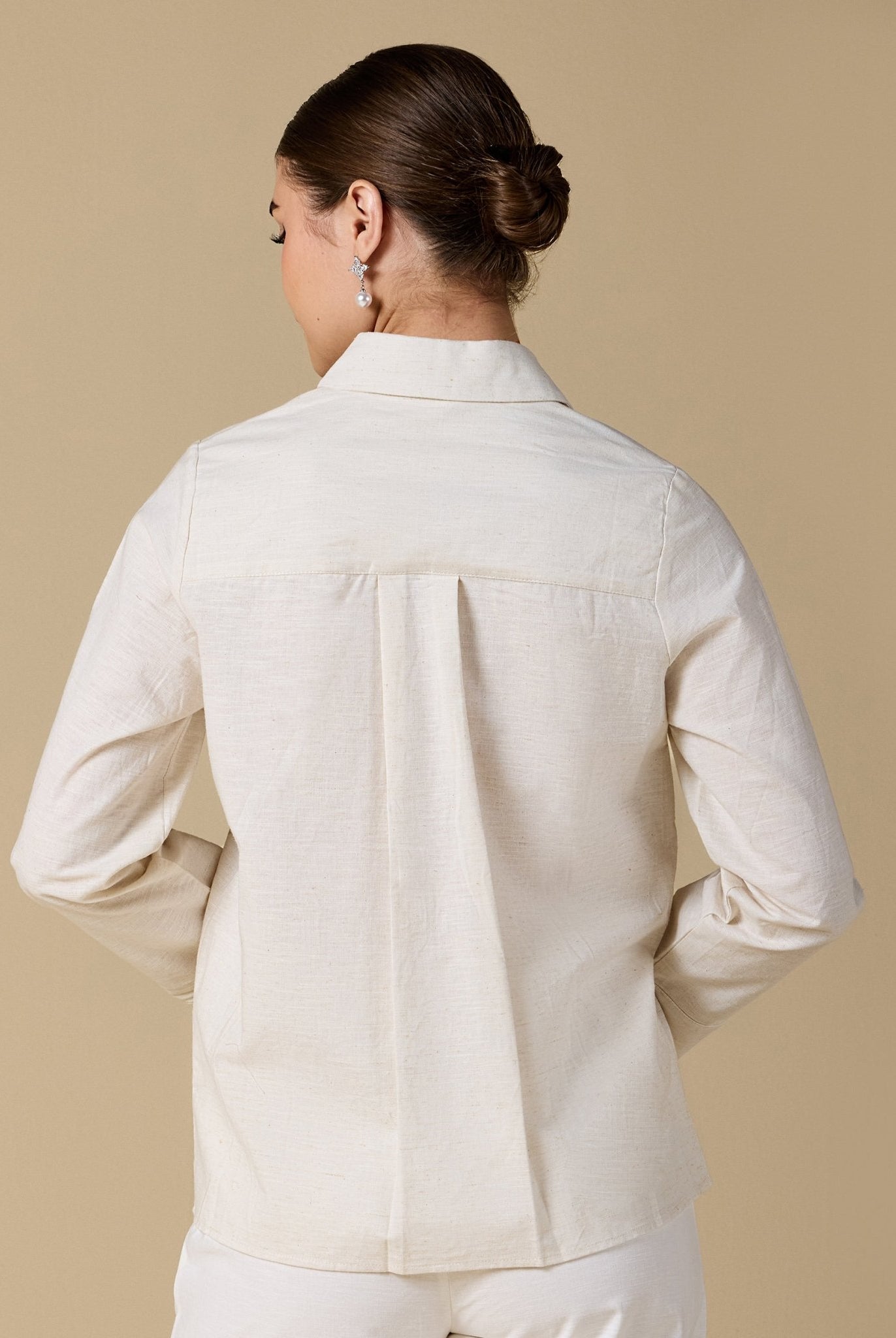 Long Sleeve Blended Shirt - shopaleena