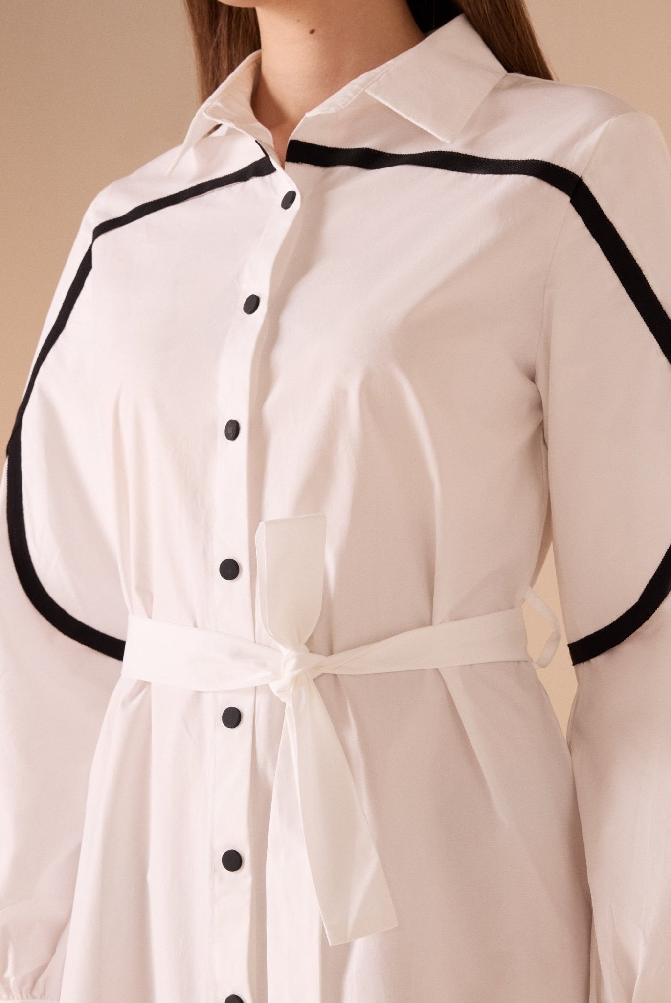 Long Sleeve Maxi Dress with line details - shopaleena