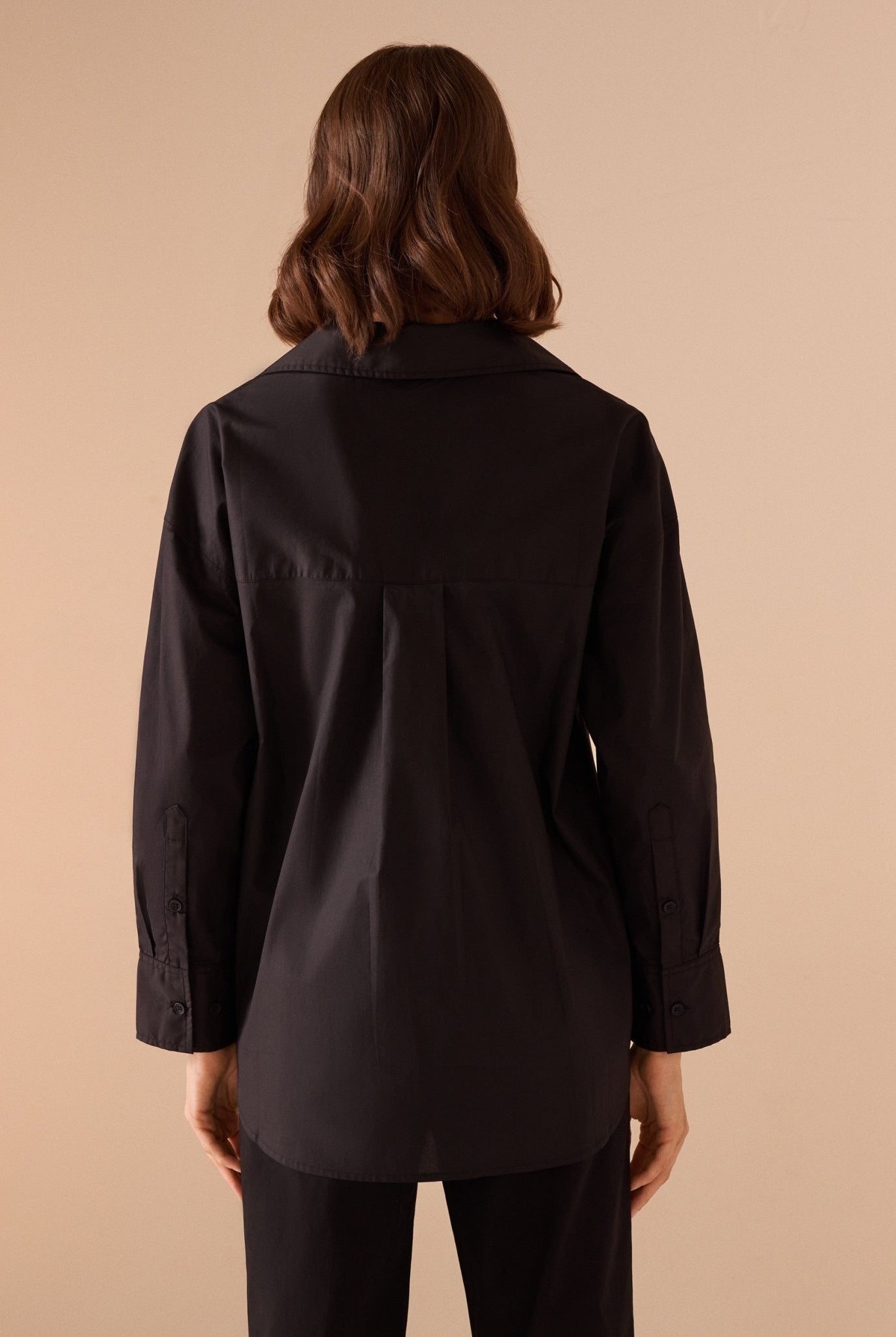 Long sleeve oversize poplin shirt - shopaleena