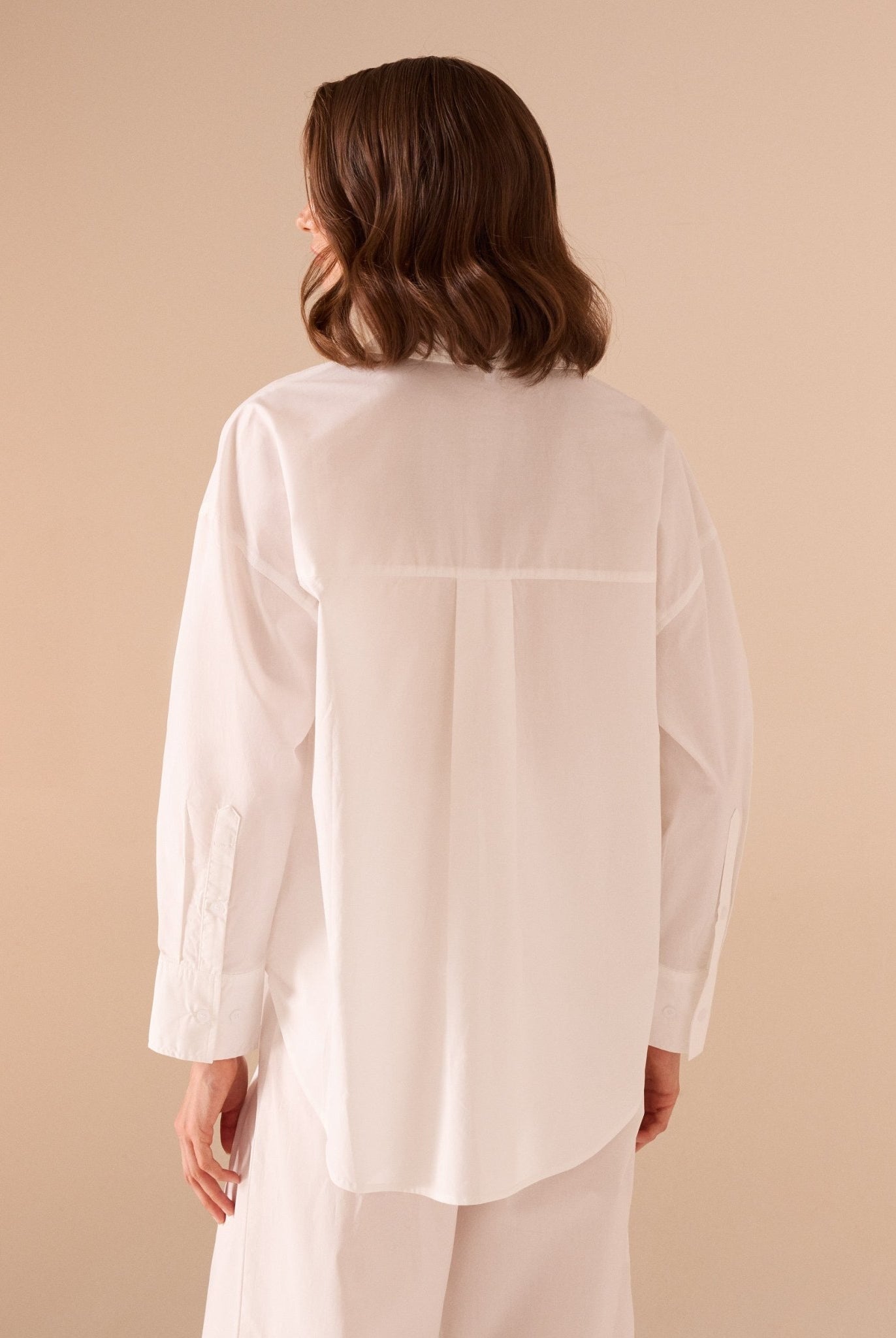 Long sleeve oversize poplin shirt - shopaleena