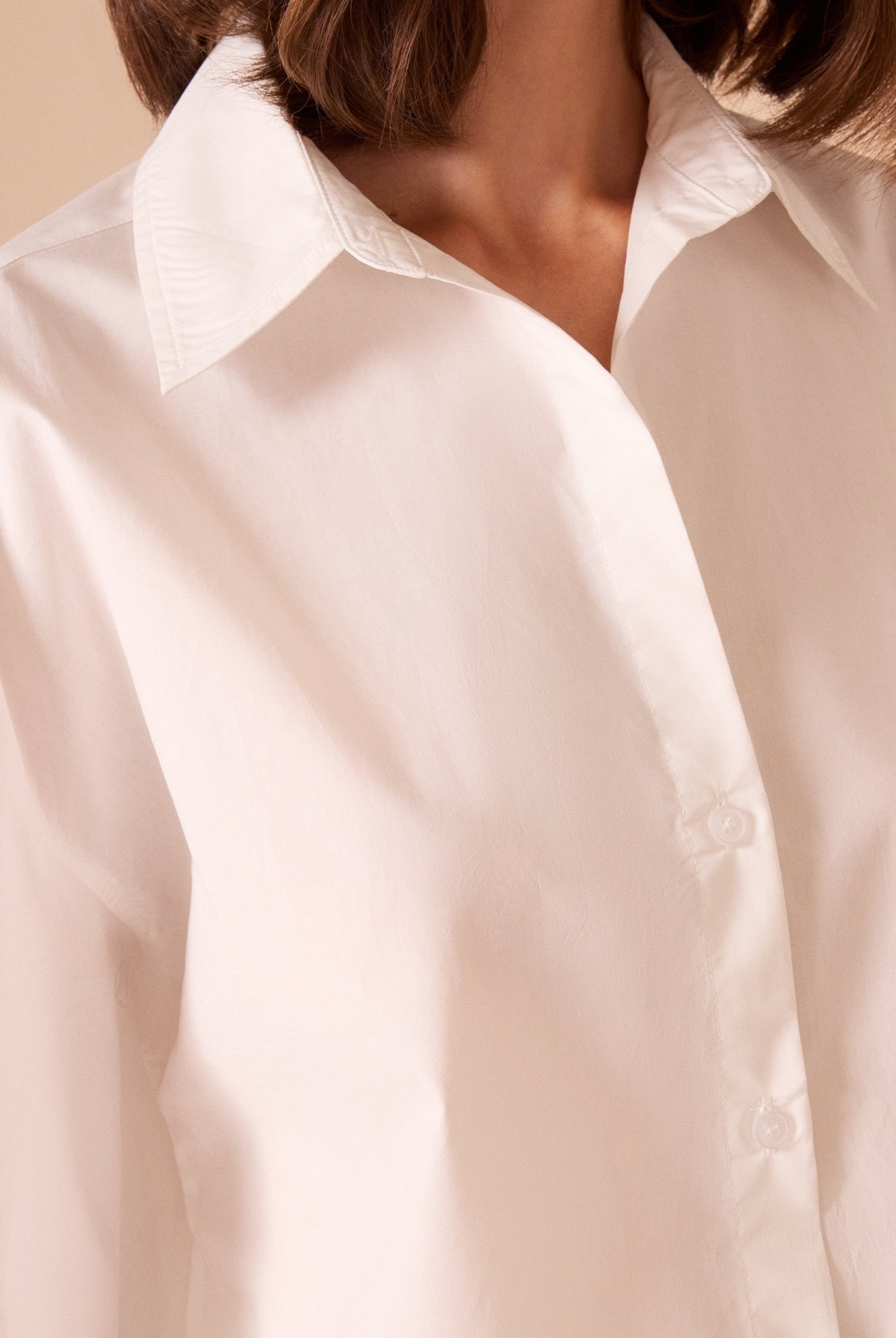 Long sleeve oversize poplin shirt - shopaleena