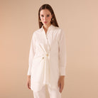 long sleeve Poplin wrap shirt - shopaleena