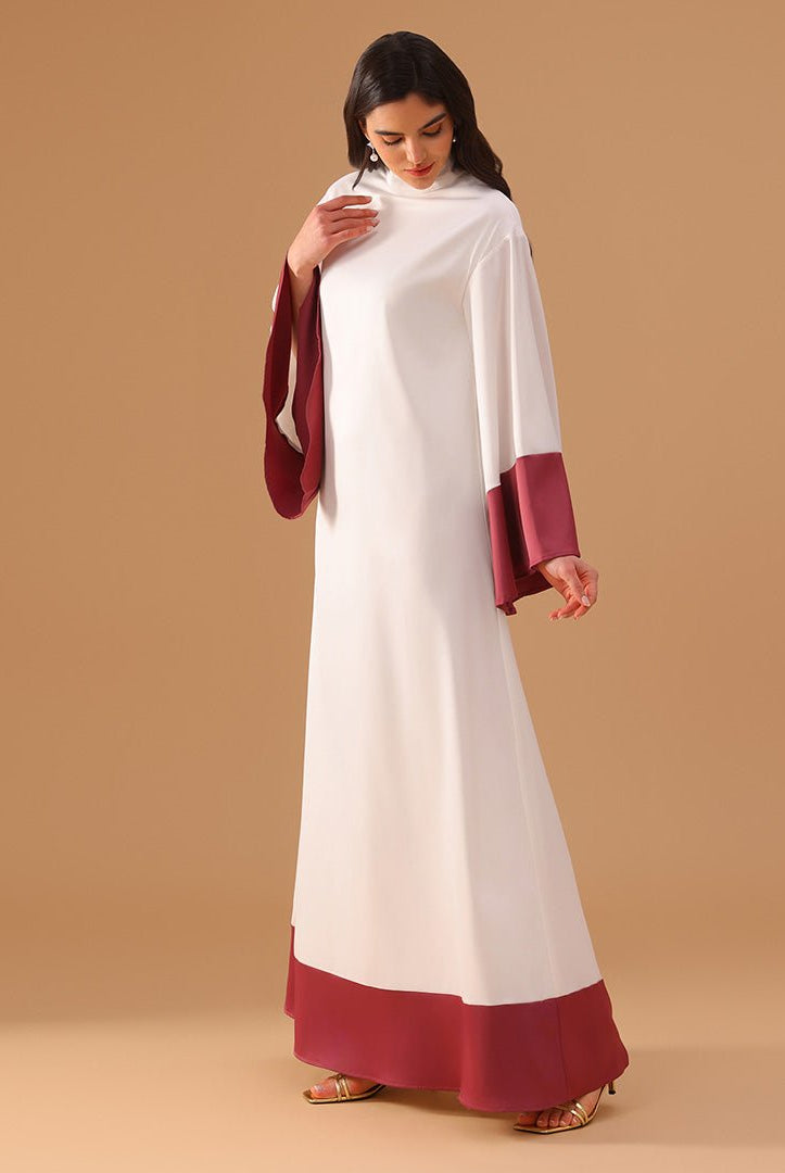 Long sleeve Printed Crepe Dress - shopaleena