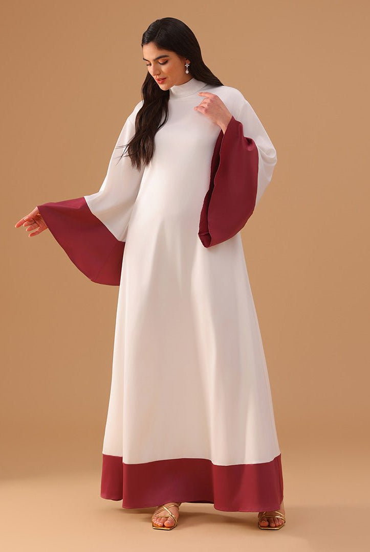 Long sleeve Printed Crepe Dress - shopaleena