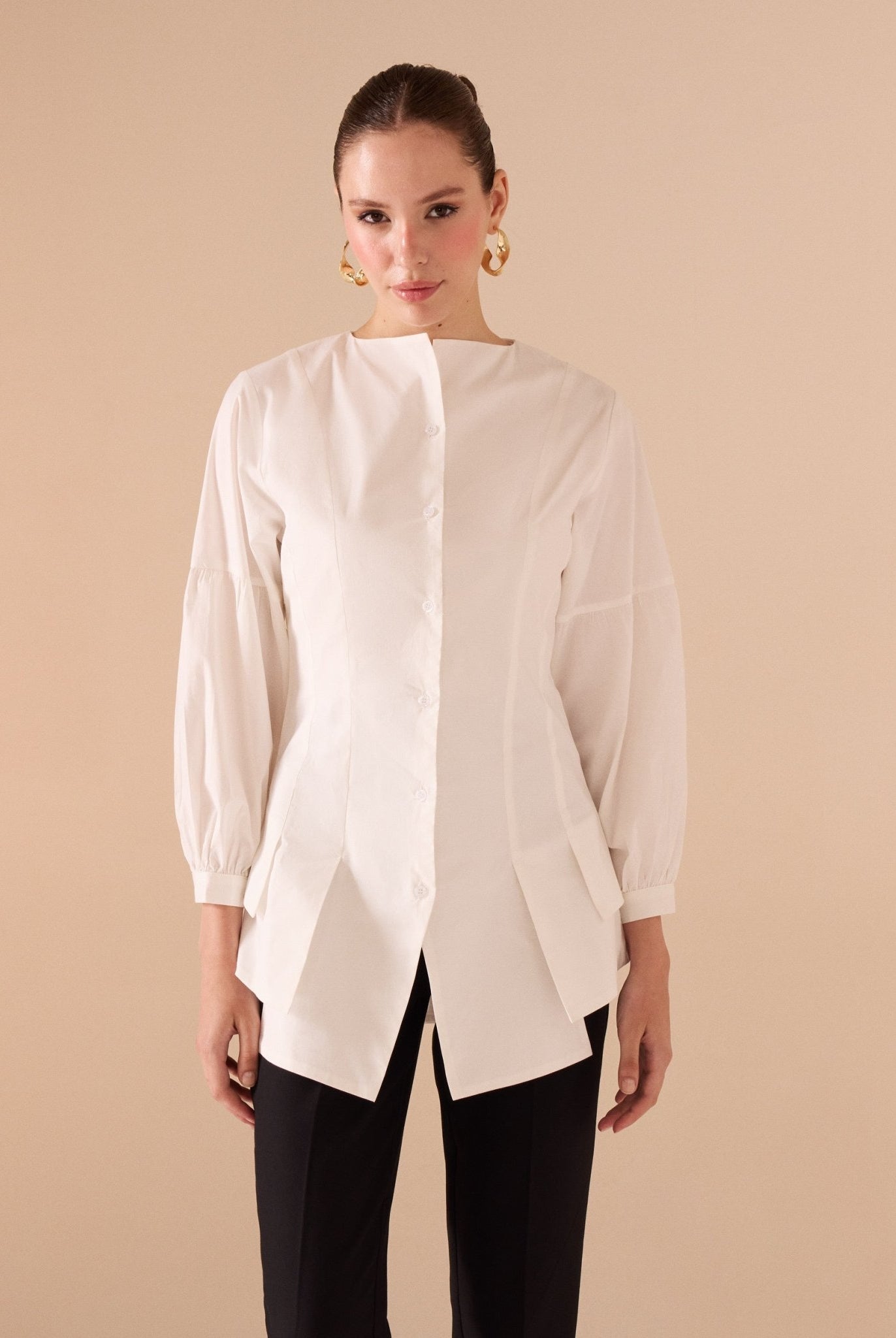 Long Sleeve Ruffled Shirt - shopaleena