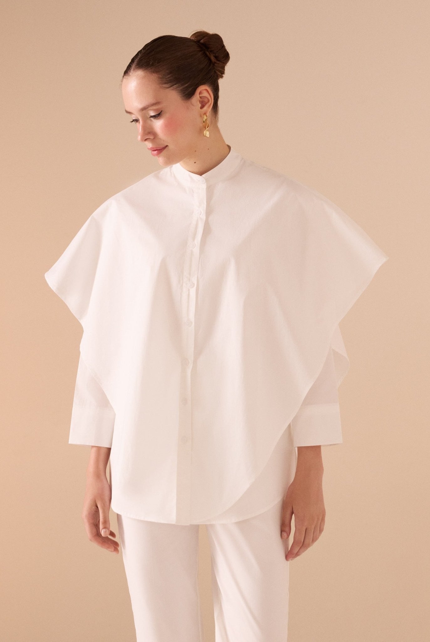 Long Sleeve Two layer Poplin Shirt - shopaleena