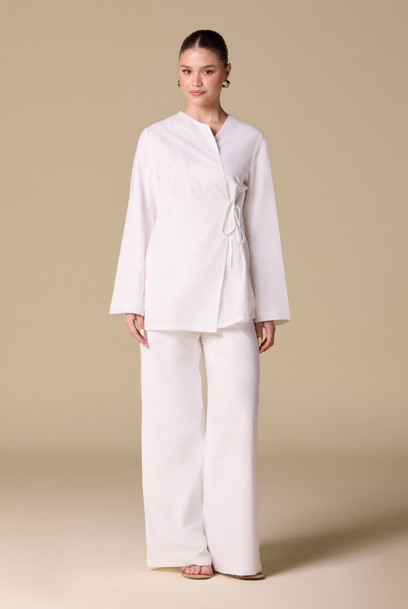 Long sleeves Wrapped Top - shopaleena