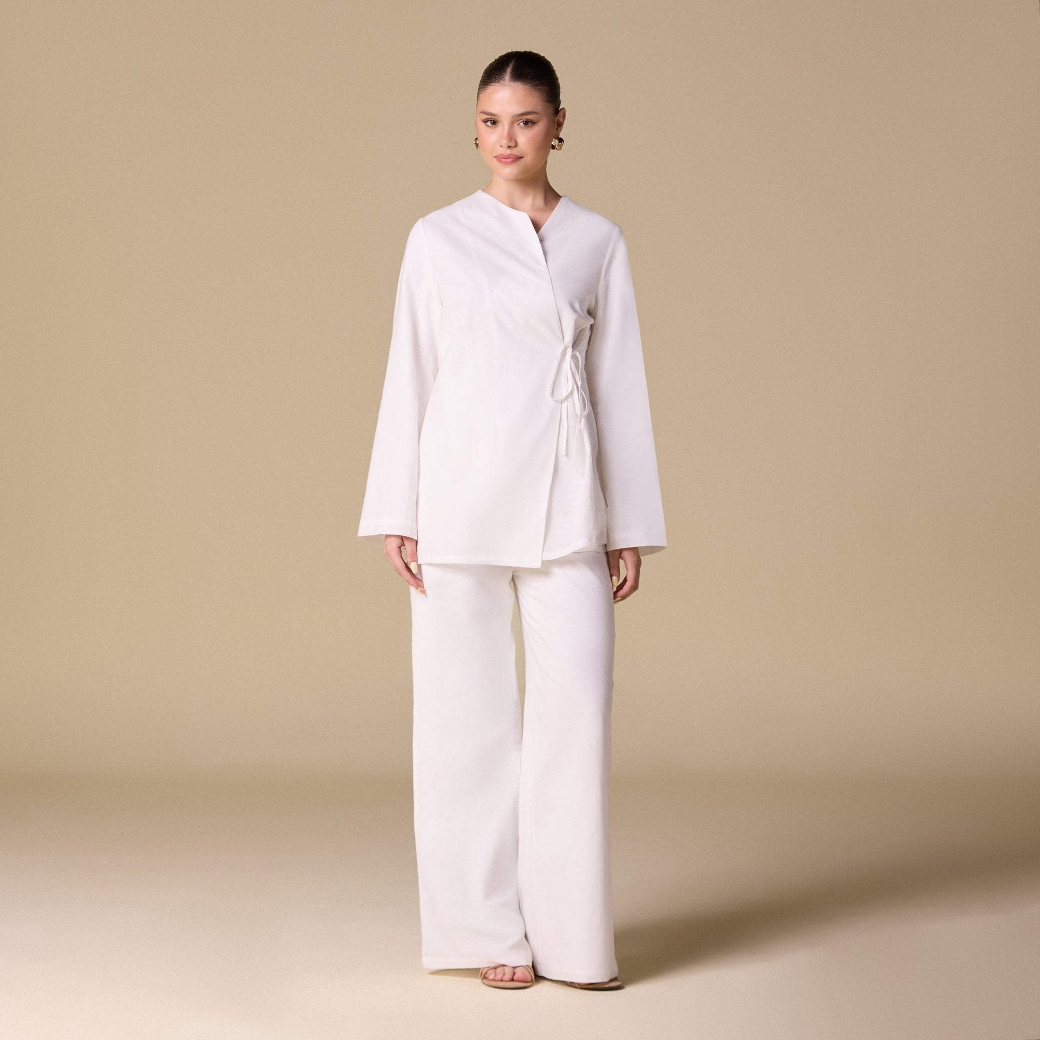 Long sleeves Wrapped Top - shopaleena