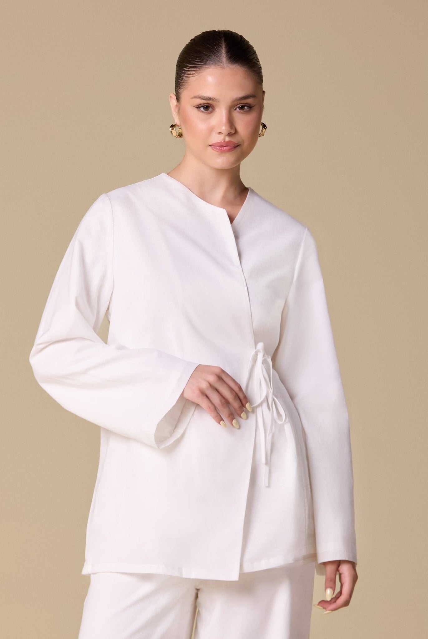 Long sleeves Wrapped Top - shopaleena