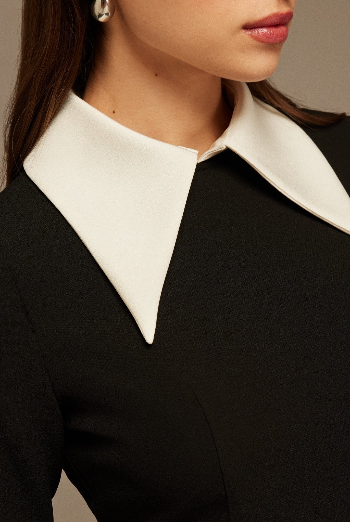 Maxi Dress with White Collar Details - shopaleena