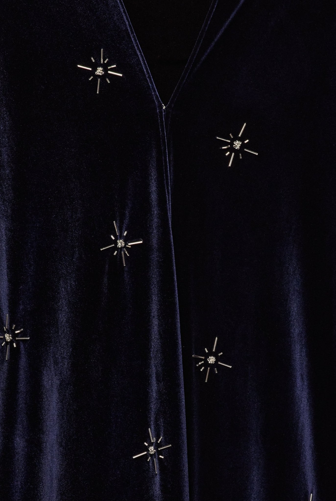 Navy Beaded Velvet Maxi Dress - shopaleena