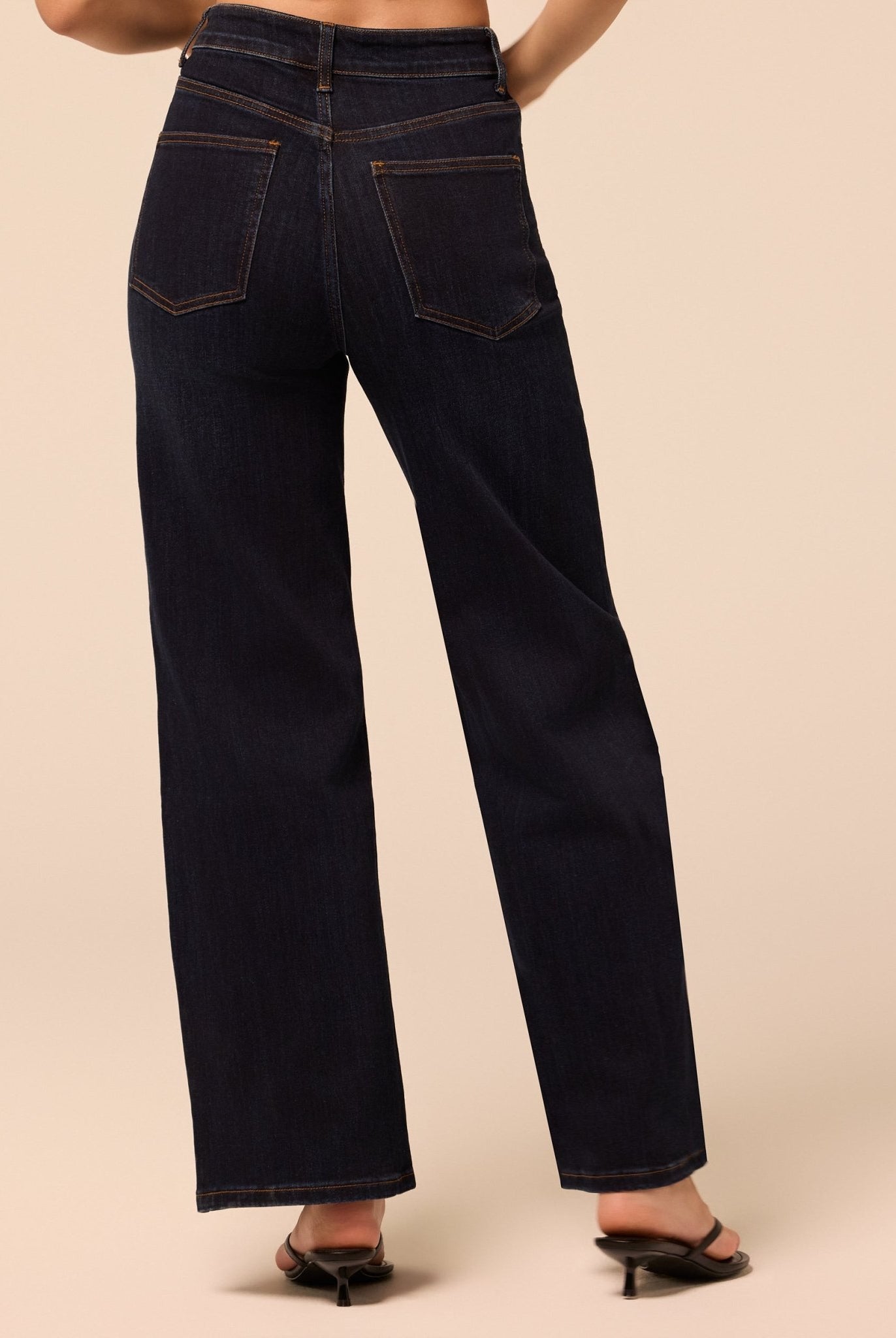 Navy Blue Wide Leg Jeans - shopaleena