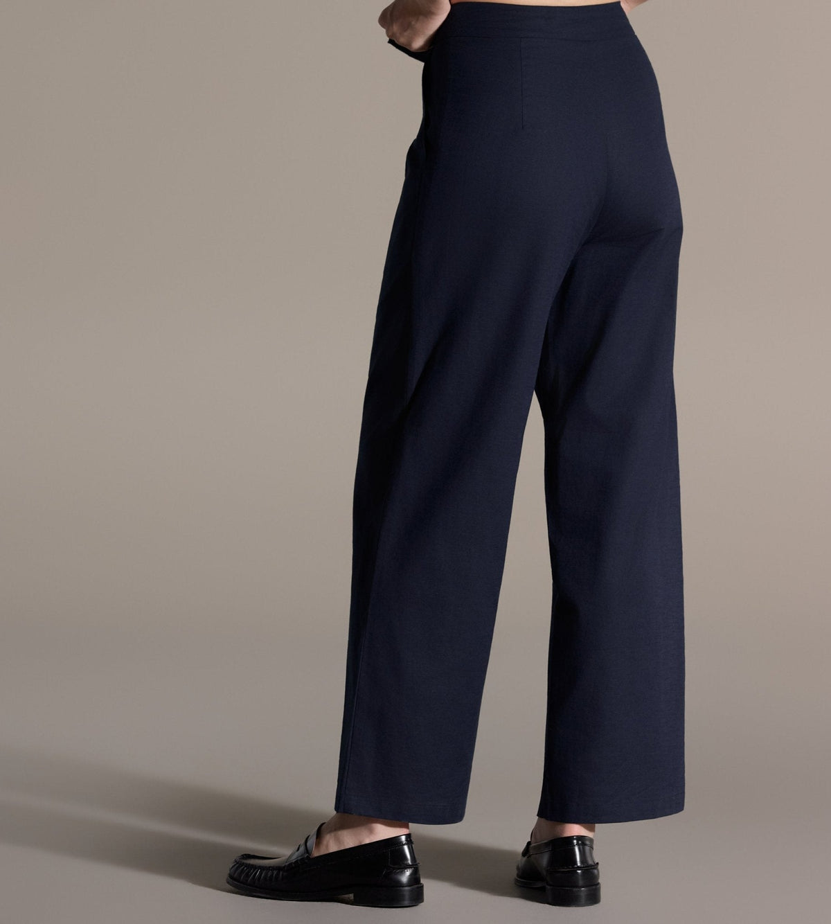 Navy Linen Straight Leg Pants - shopaleena