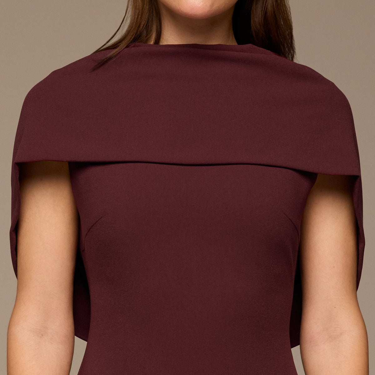 Off-Shoulder Crepe and Satin Maxi Dress - shopaleena