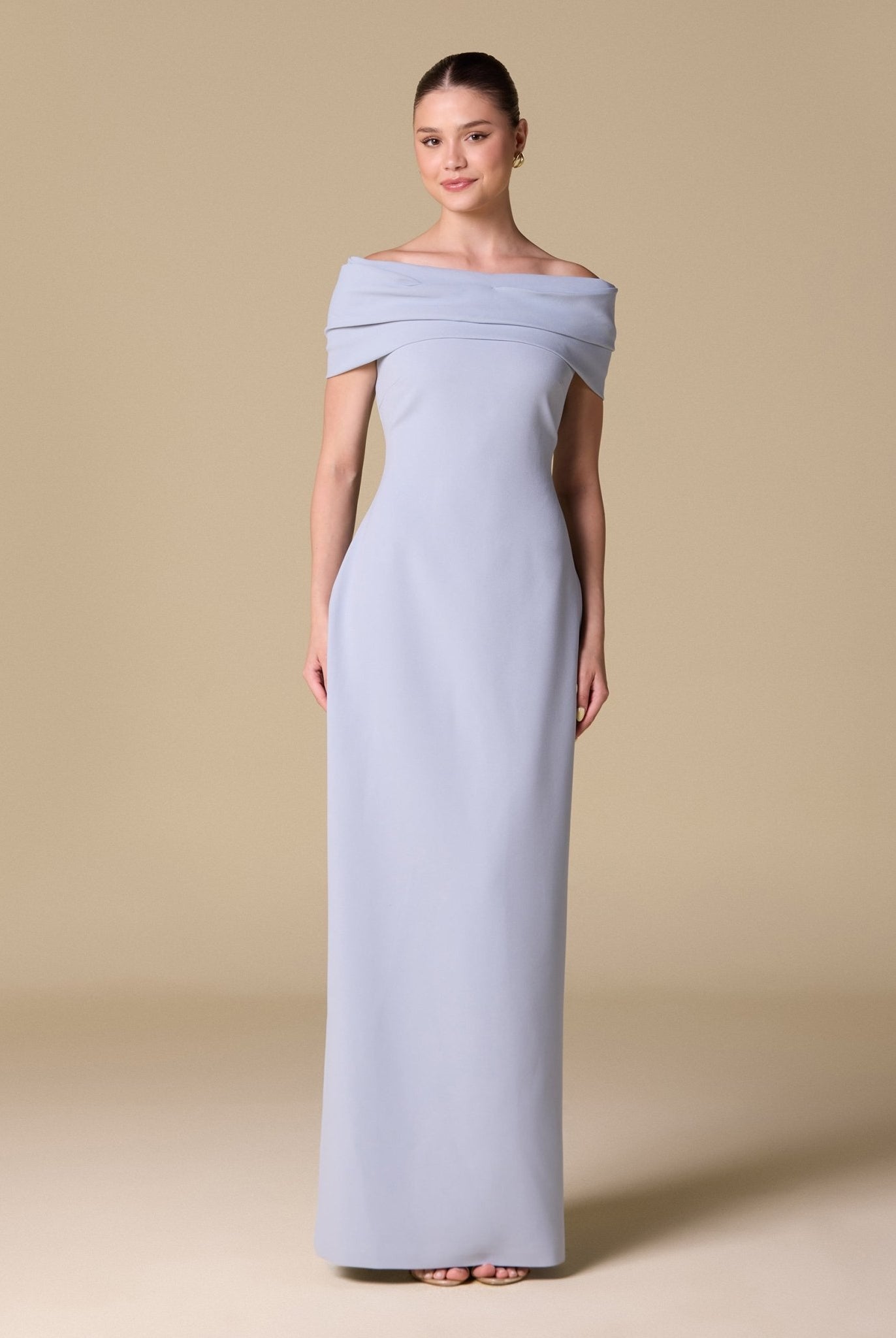 Off - shoulder Crepe Maxi Dress - shopaleena