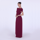 Off - shoulder Crepe Maxi Dress - shopaleena