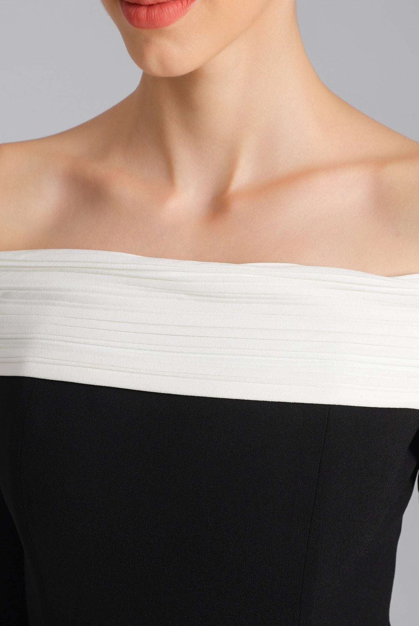 Off - Shoulder Long - Sleeve Evening Gown - shopaleena