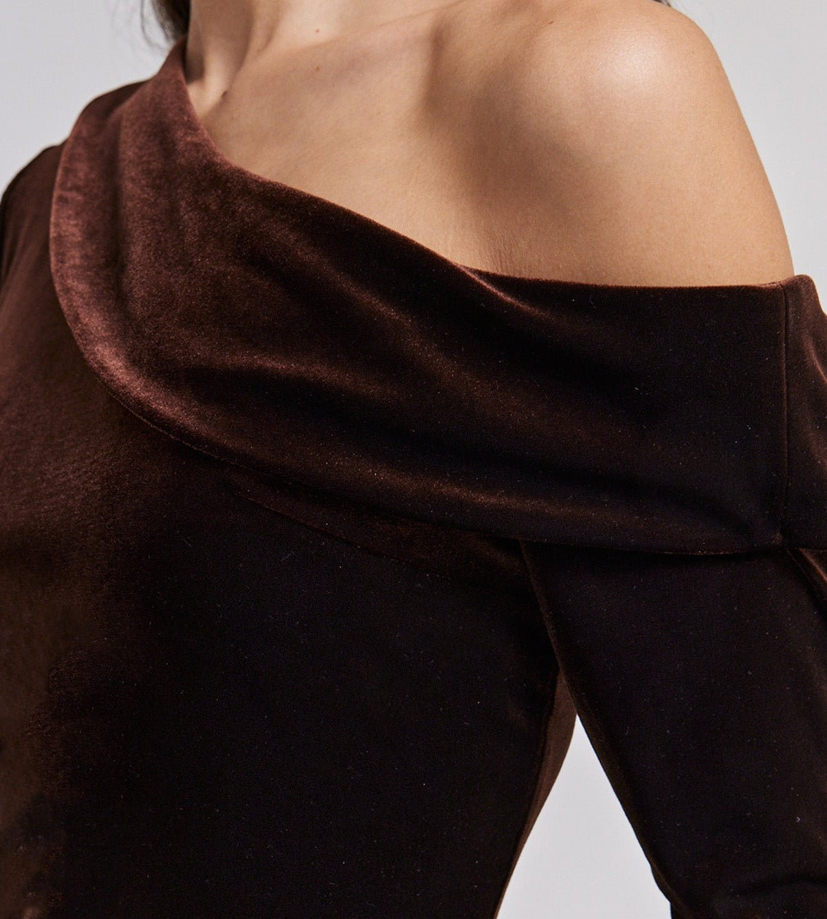 Off Shoulder Long Sleeve Velvet Maxi Dress - shopaleena