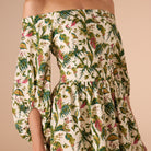Off Shoulder Printed Midi Dress - shopaleena