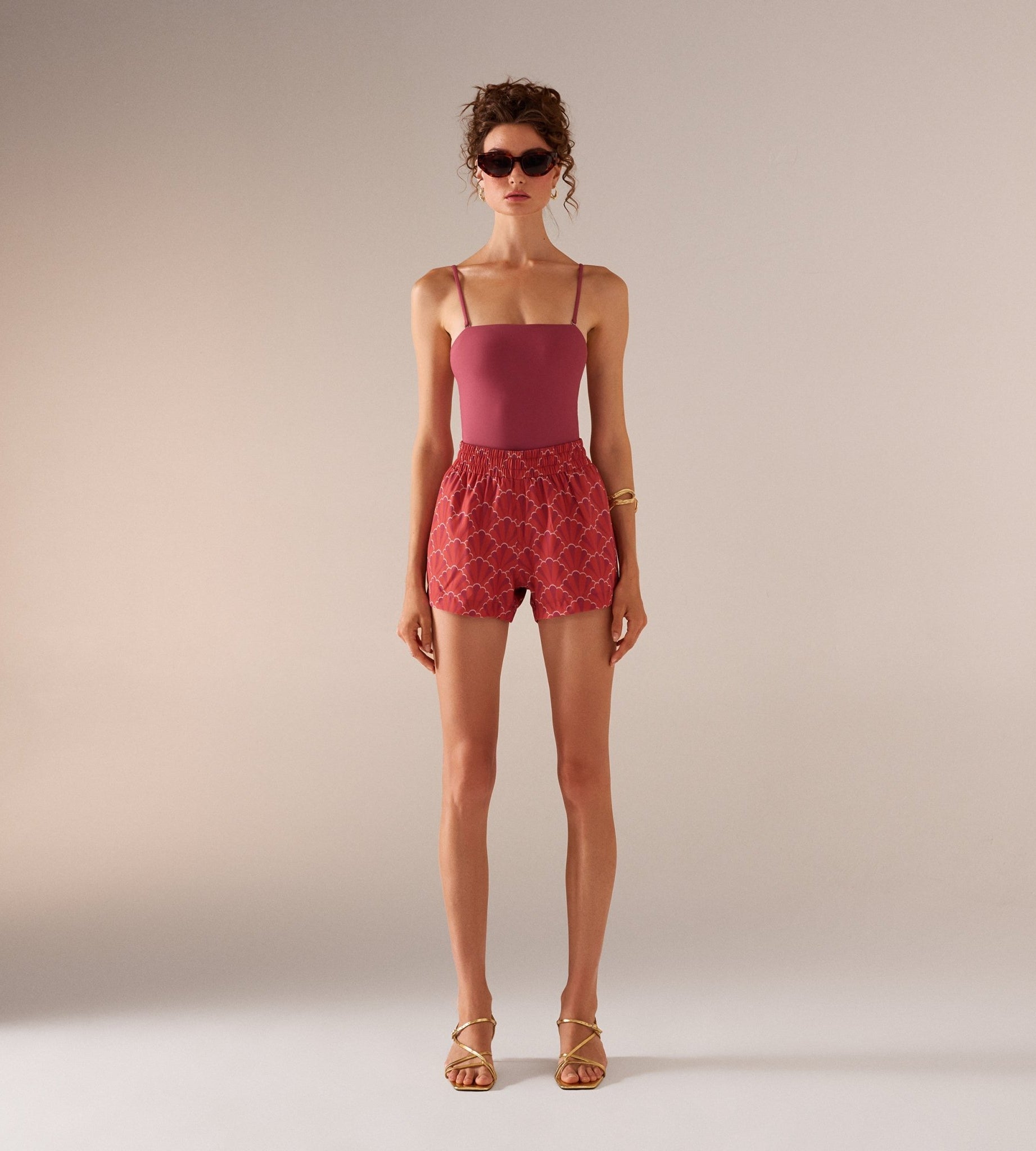 One Piece Pink Swimsuit - shopaleena