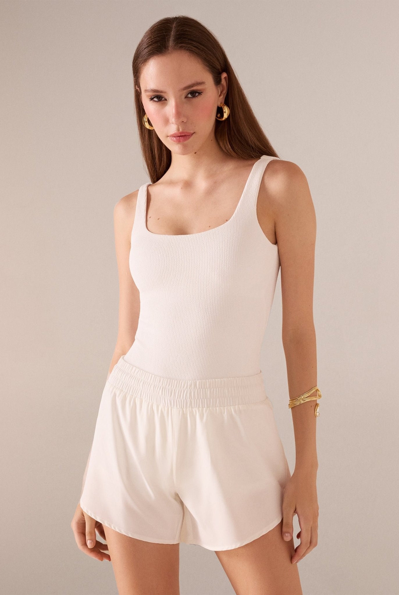 One Piece White Swimsuit - shopaleena