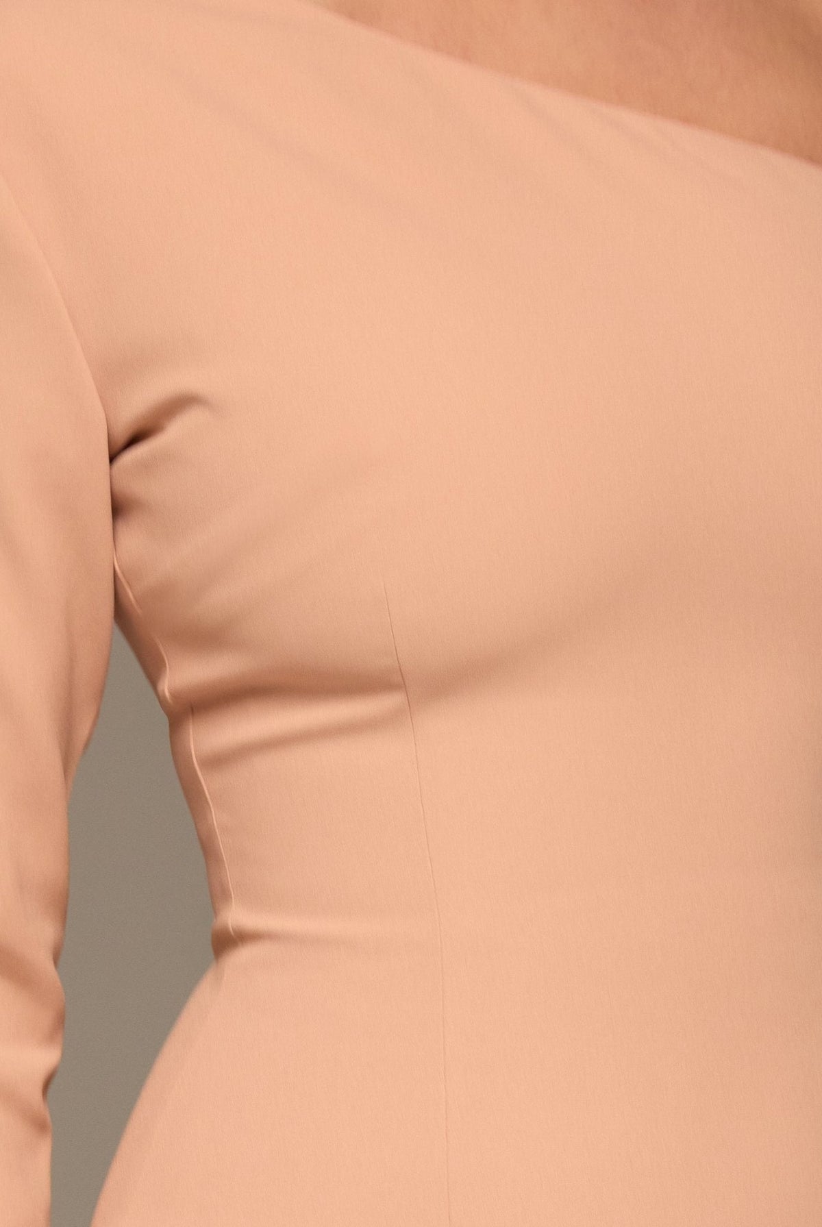 One-shoulder Crepe Dress With Pleated Skirt - shopaleena