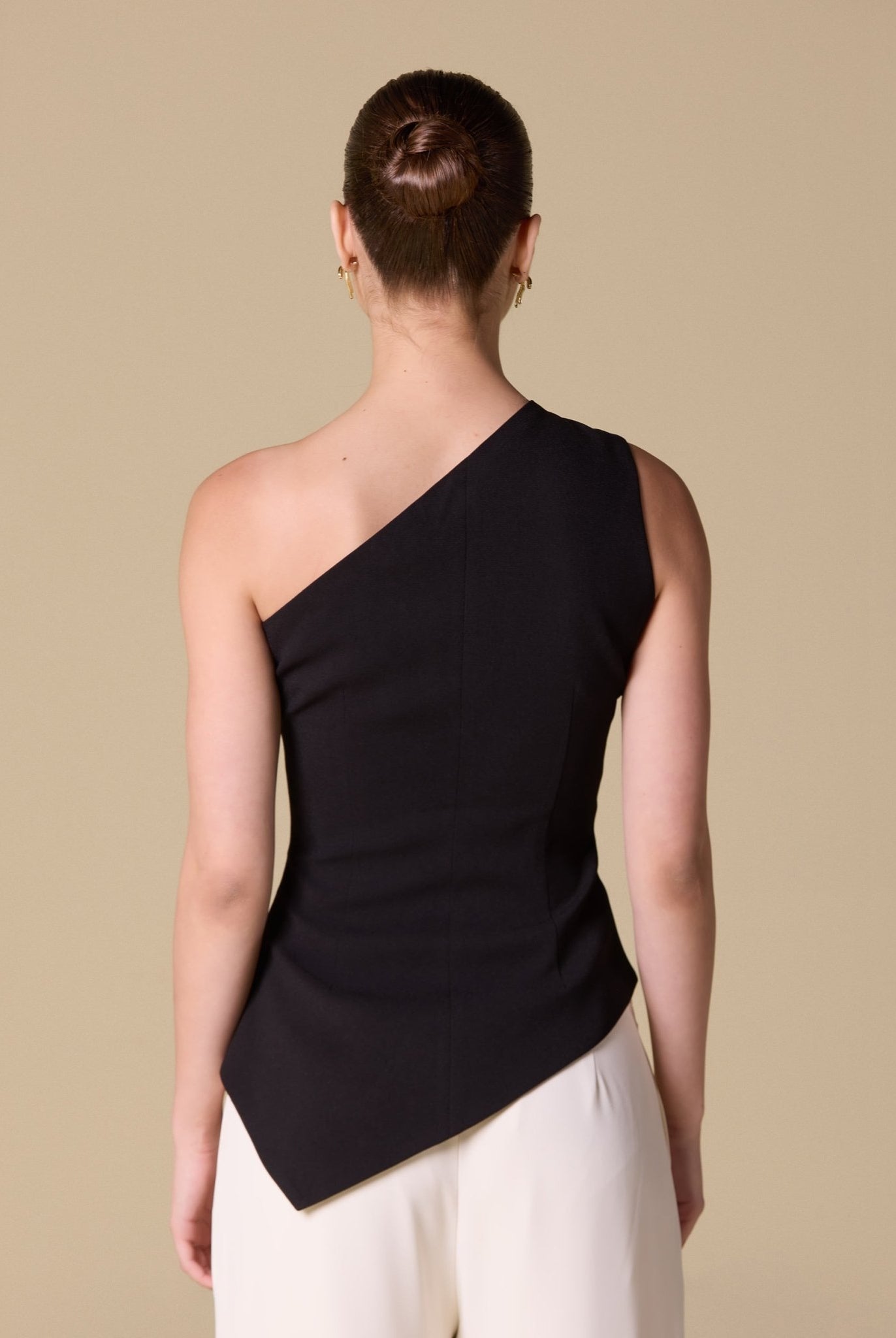 One shoulder Crepe Top - shopaleena