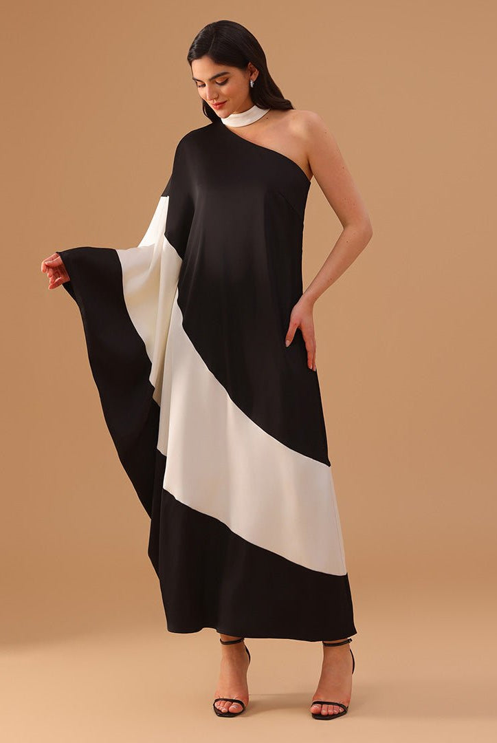 One Sleeve Crepe Kaftan - shopaleena