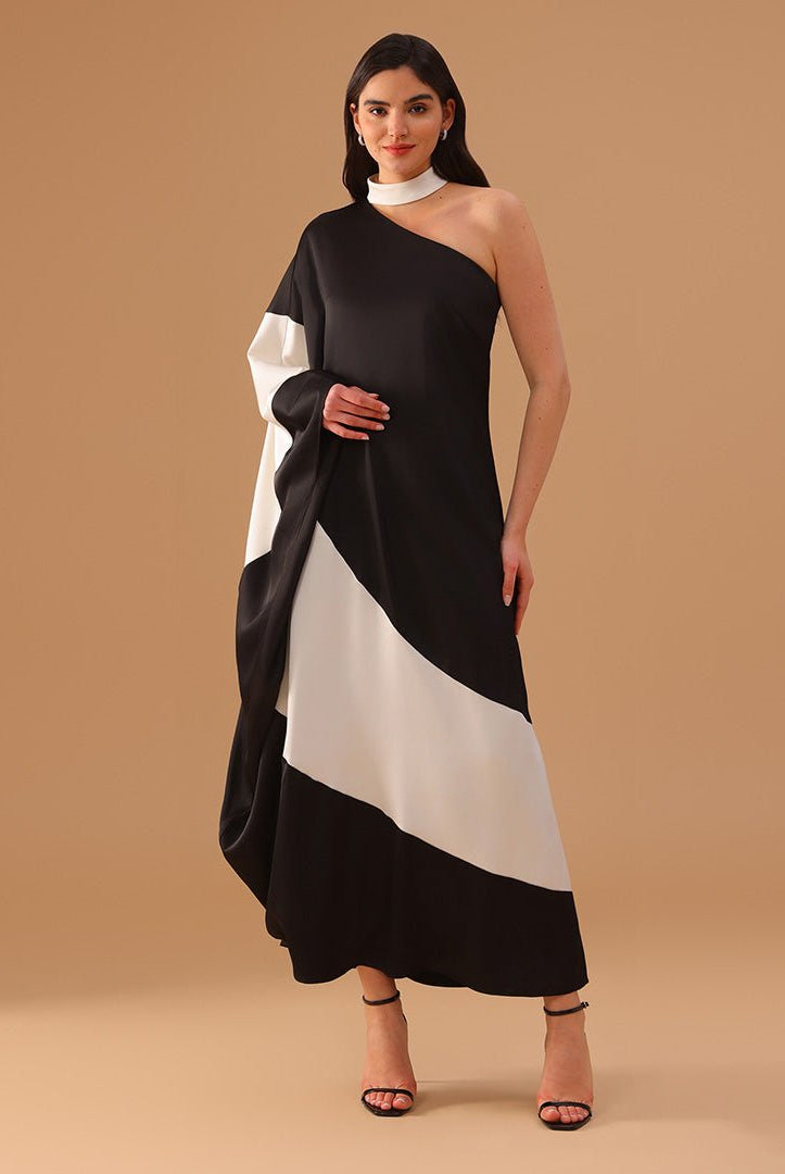 One Sleeve Crepe Kaftan - shopaleena