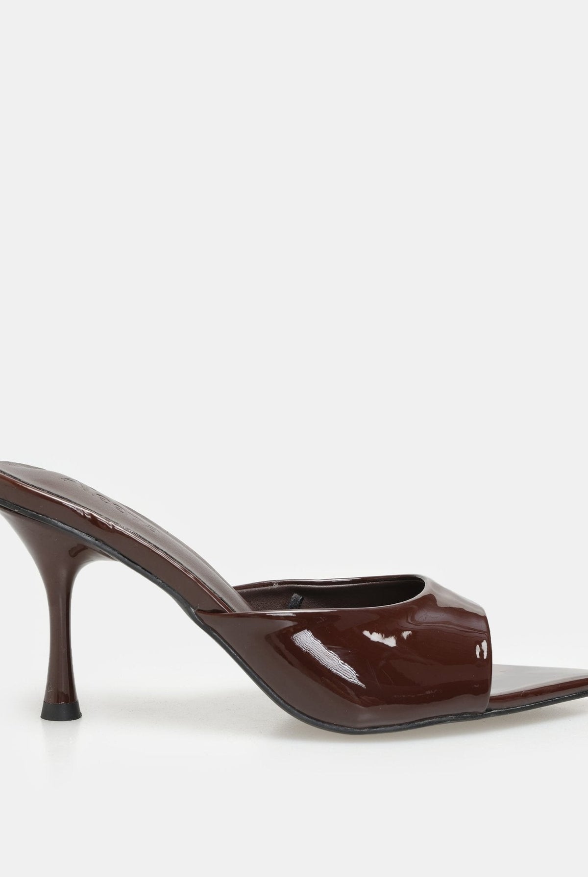 Patent Leather High Heel Mules - shopaleena