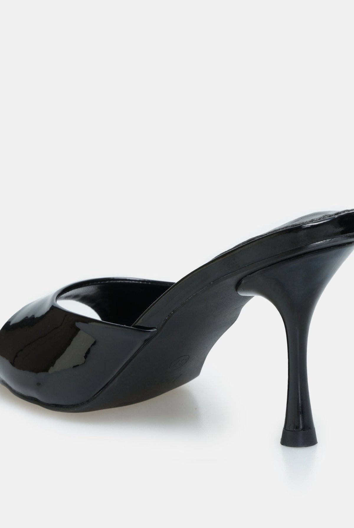 Patent Leather High Heel Mules - shopaleena