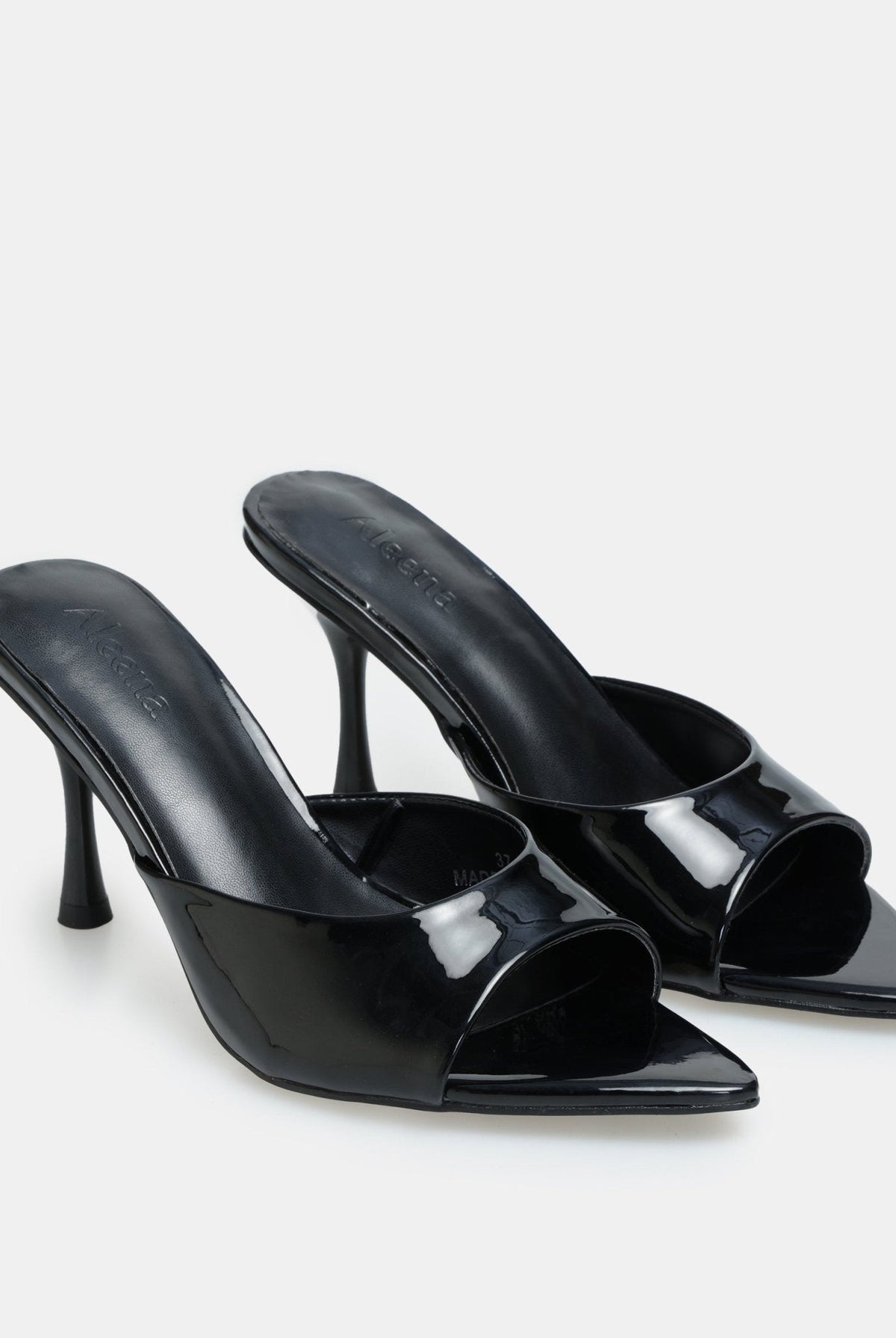 Patent Leather High Heel Mules - shopaleena